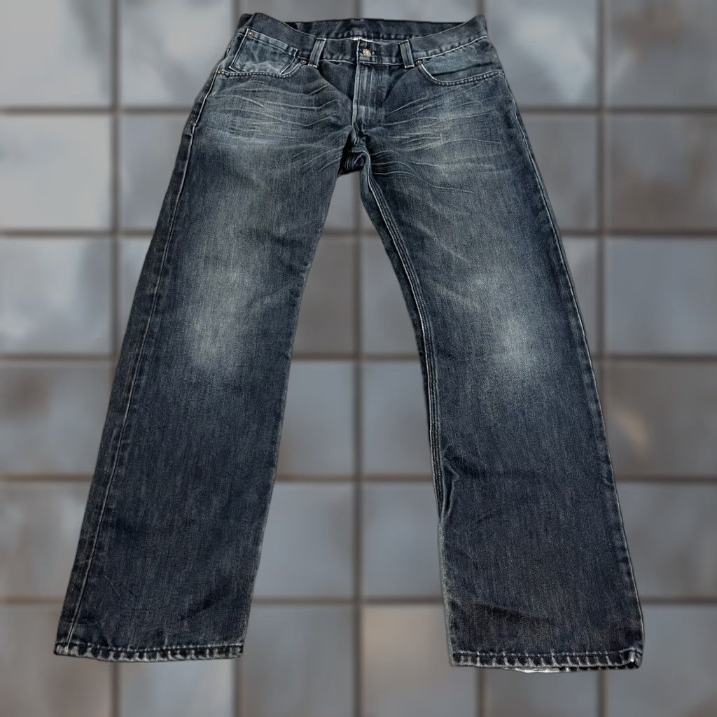 Levi's VINTAGE Levi's 514 Jeans Mens Regular Straight 34 30 Dark Wash Blue Flap Pocket Denim Cotton Polyester 5-Pocket Design Leather Logo 34 in Waist Size US 34 / EU 50 - 1 Thumbnail