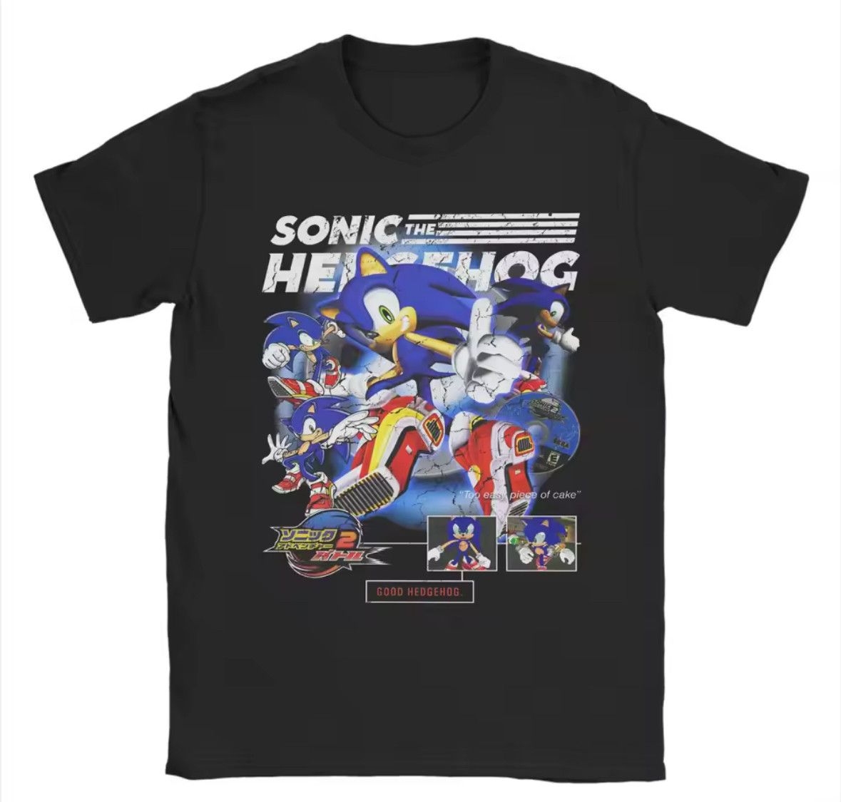 Other Y2K Street Retro Anime Hedgehog High Quality Black T-Shirt Size US XL / EU 56 / 4 - 1 Thumbnail