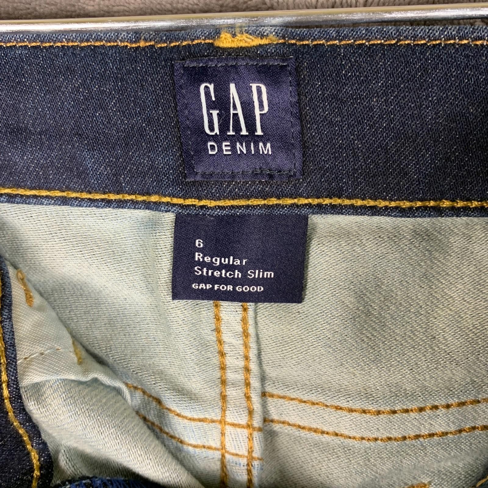 Gap NEW Gap Boys High Stretch Slim Blue Denim Jeans Sz. 6R (380) Size US 26 / EU 42 - 6 Thumbnail