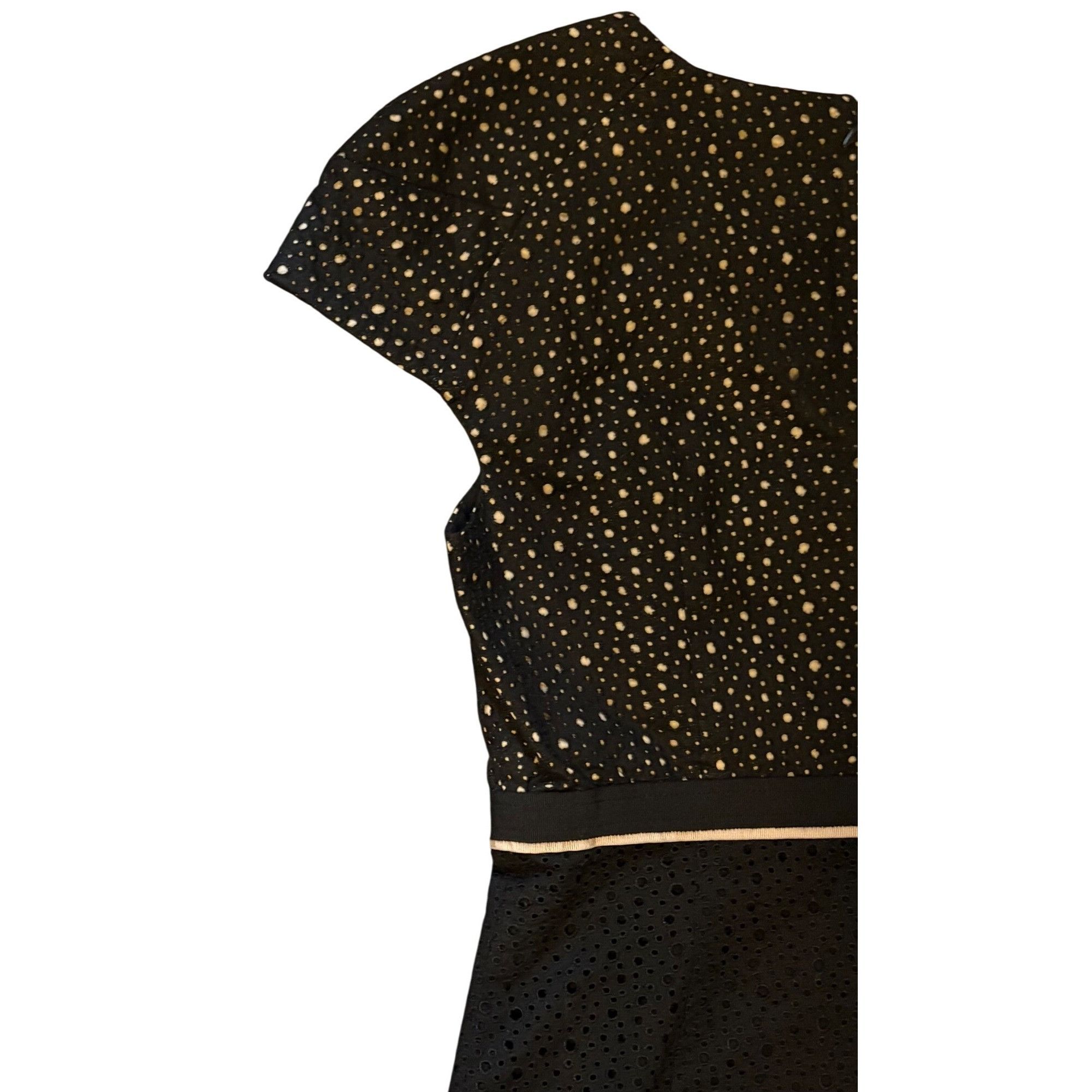 Other $520 Lida Baday 6 Midi Sheath Dress Black Tan Eyelet Faux Wr Size M / US 6-8 / IT 42-44 - 5 Thumbnail
