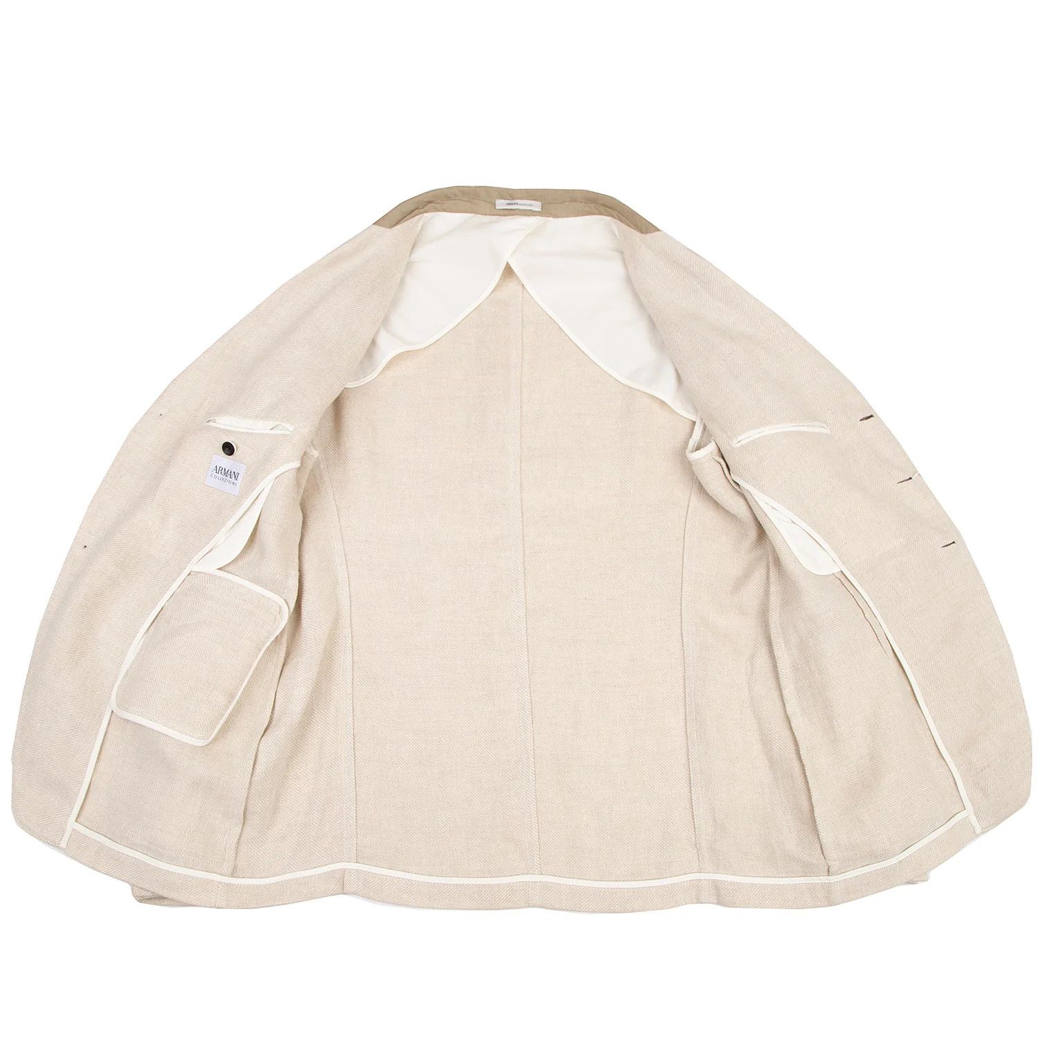 Armani Collezioni Linen 3-Button Jacket in Ivory Size 52 Size US XXS / EU 40 - 11 Thumbnail