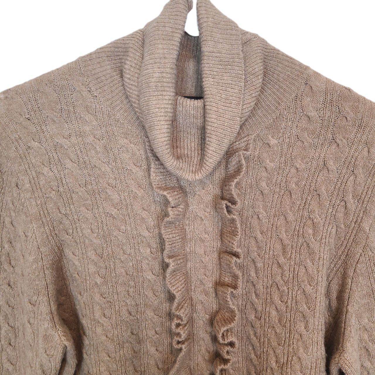 J.Crew J. Crew Womens Ruffle Front Cable Knit Turtleneck Sweater M Size M / US 6-8 / IT 42-44 - 4 Thumbnail