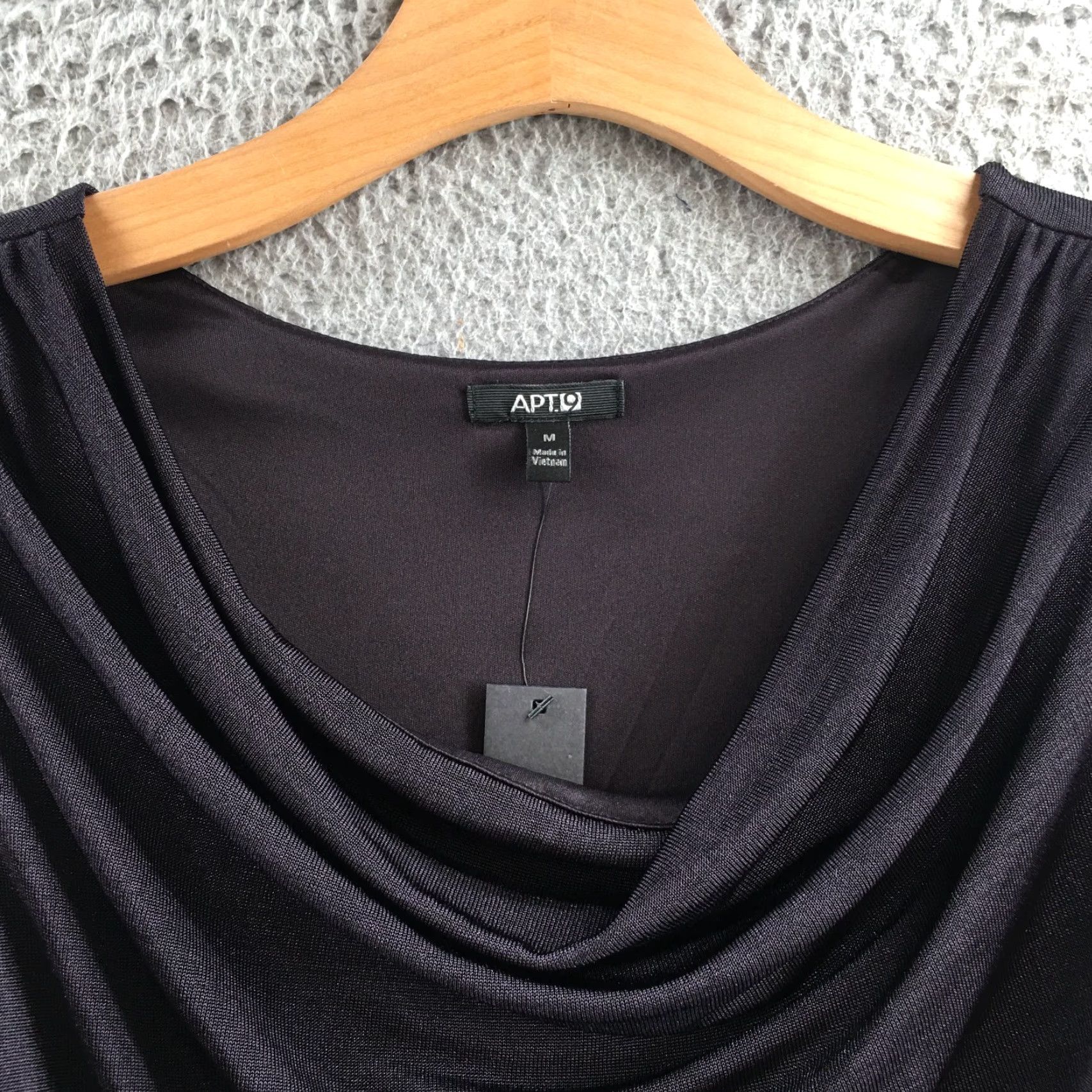 Apt. 9 APT.9 Tank Top Womens Medium Black Sleeveless Ruched Draped Front Stretch Shirt, Basic, All Seasons, Casual, Pullover, Regular Fit Womens Size M / US 6-8 / IT 42-44 - 3 Thumbnail