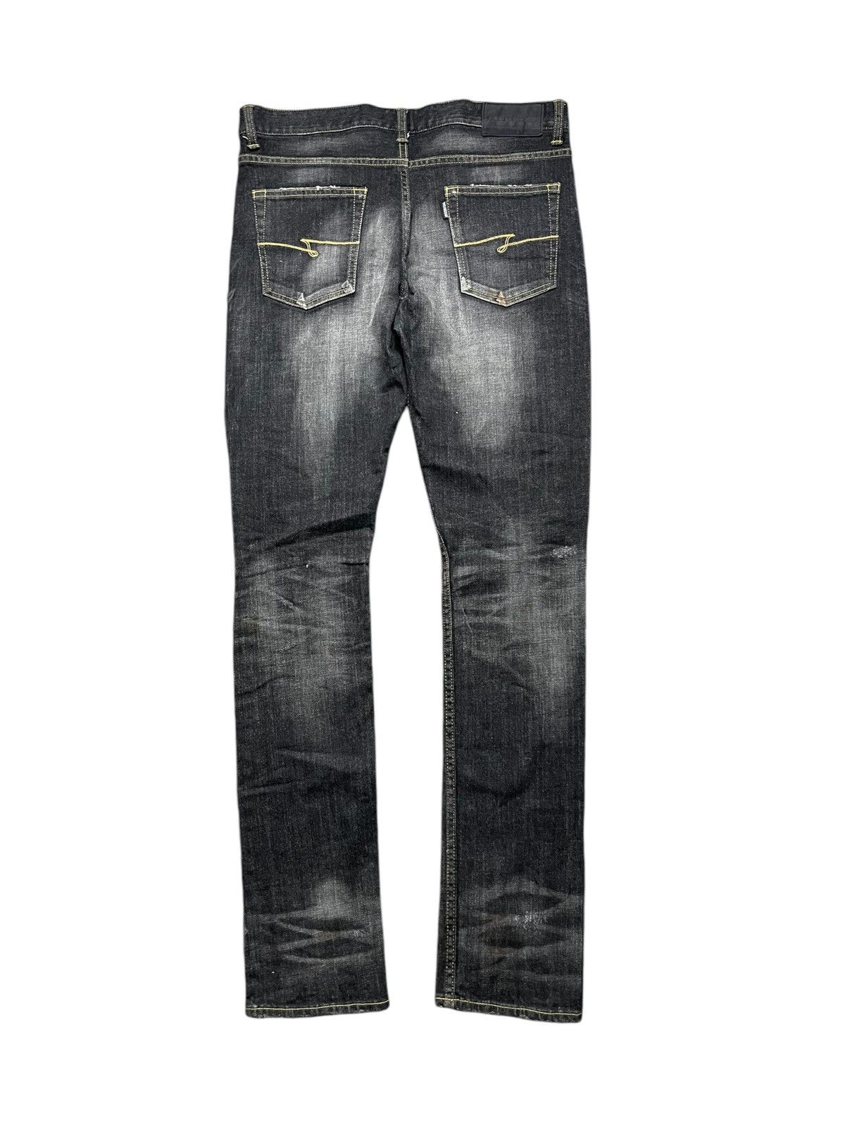 JACKROSE 2000s JACKROSE DISTRESSED DENIM JEANS RARE DESIGN Size US 32 / EU 48 - 3 Thumbnail
