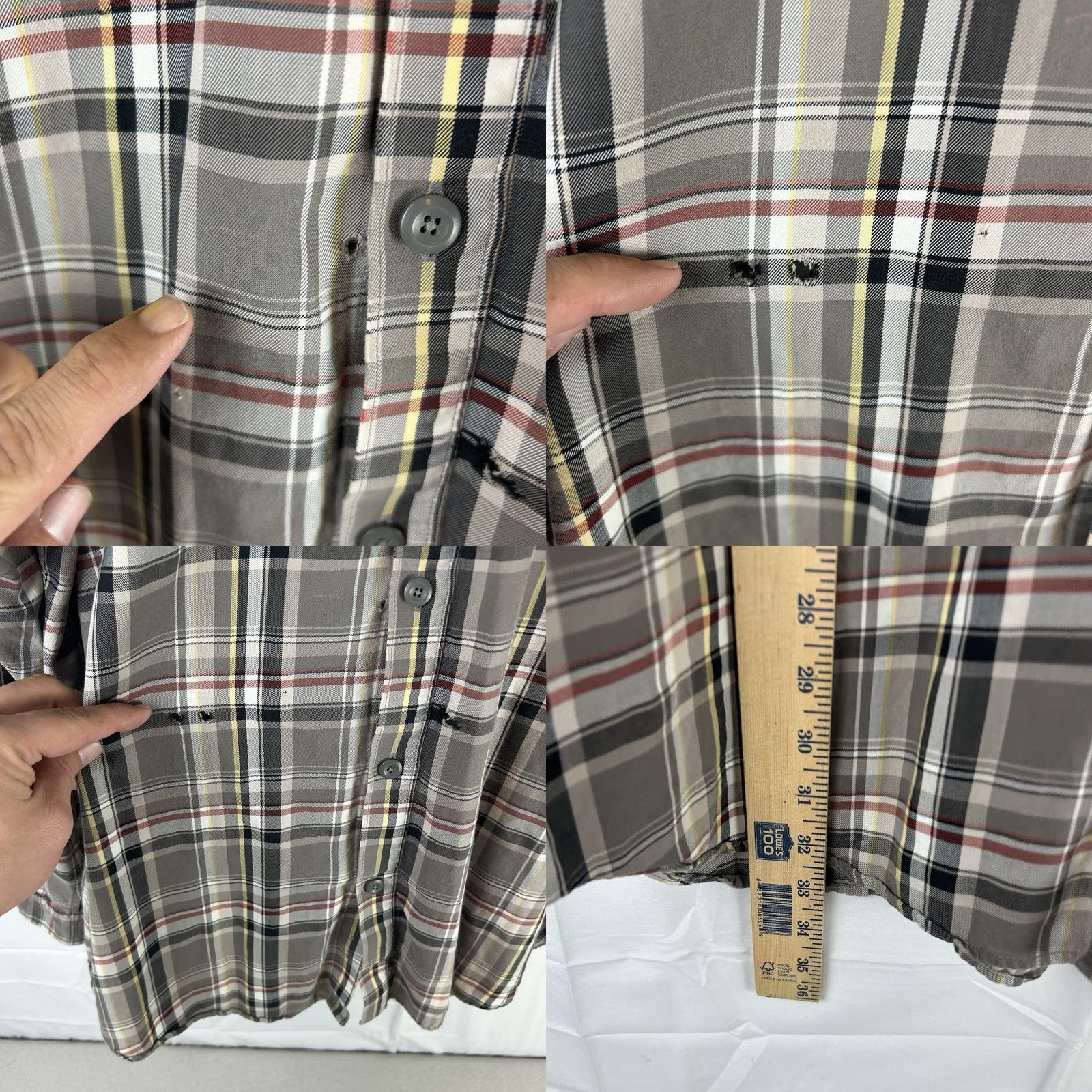 Patagonia Patagonia Shirt Mens 2XL Gray Plaid Organic Cotton Button Up Long Sleeve Flaw (Pre-owned) Size US XXL / EU 58 / 5 - 8 Thumbnail