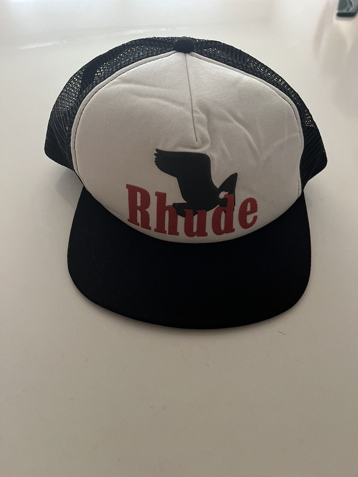 image of NWOT - Rhude Americana Trucker Hat in White, Men's