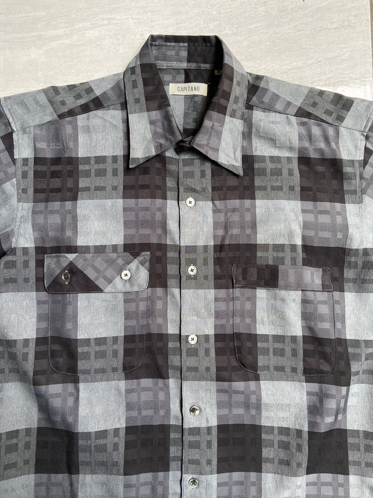 Designer × Japanese Brand CAPITANO Grey Plaid Shirt Size US M / EU 48-50 / 2 - 8 Thumbnail