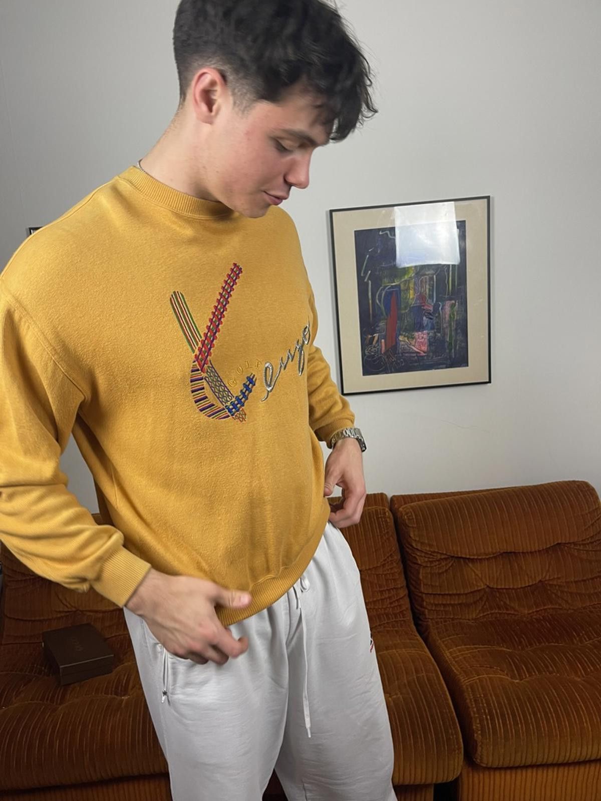 Kenzo Kenzo - Mustard Yellow Embroidered Sweater Size US M / EU 48-50 / 2 - 9 Thumbnail