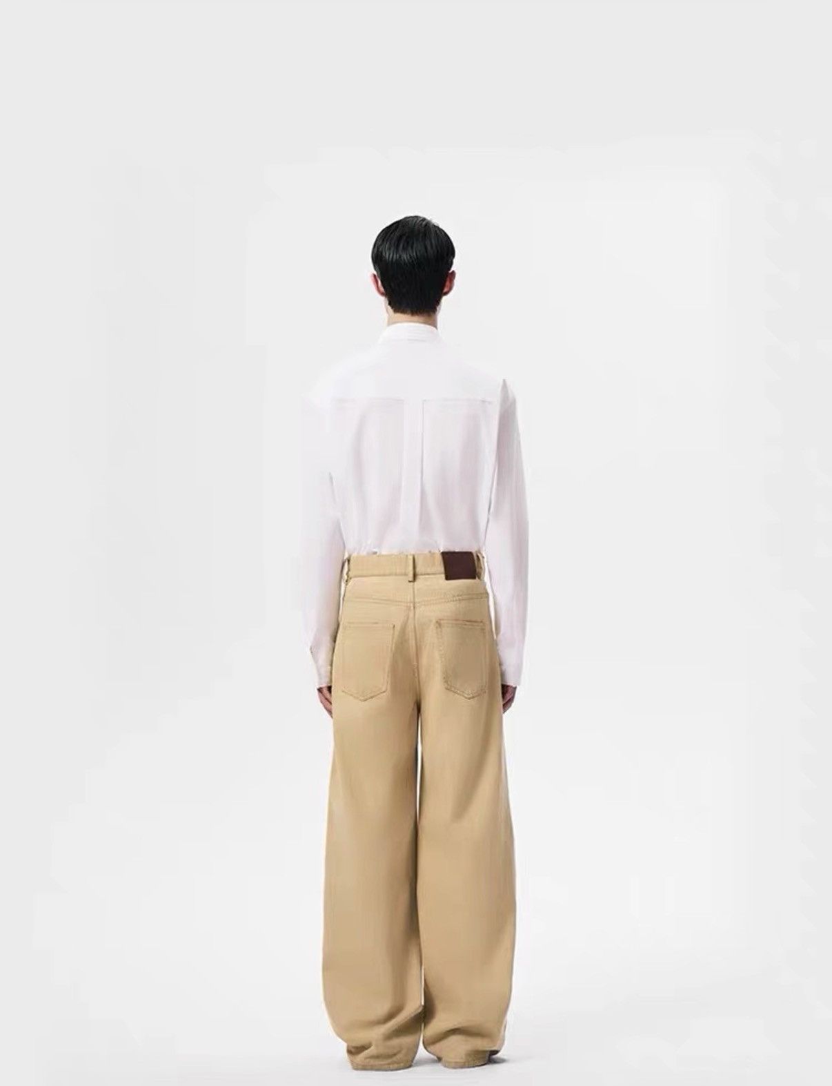 Feng Chen Wang Feng Chen Wang 25SS Khaki Washed Denim Jeans Size US 34 / EU 50 - 2 Thumbnail