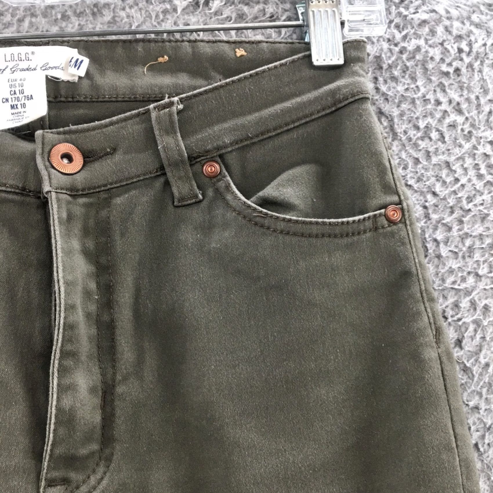 H&M H&M Label Of Graded Good Skinny Jeans Womens 10 Green Mid Rise 26x30.5 Cotton Blend 5-Pocket Regular Jeans Mens Womens Girls Size 32" / US 10 / IT 46 - 5 Thumbnail