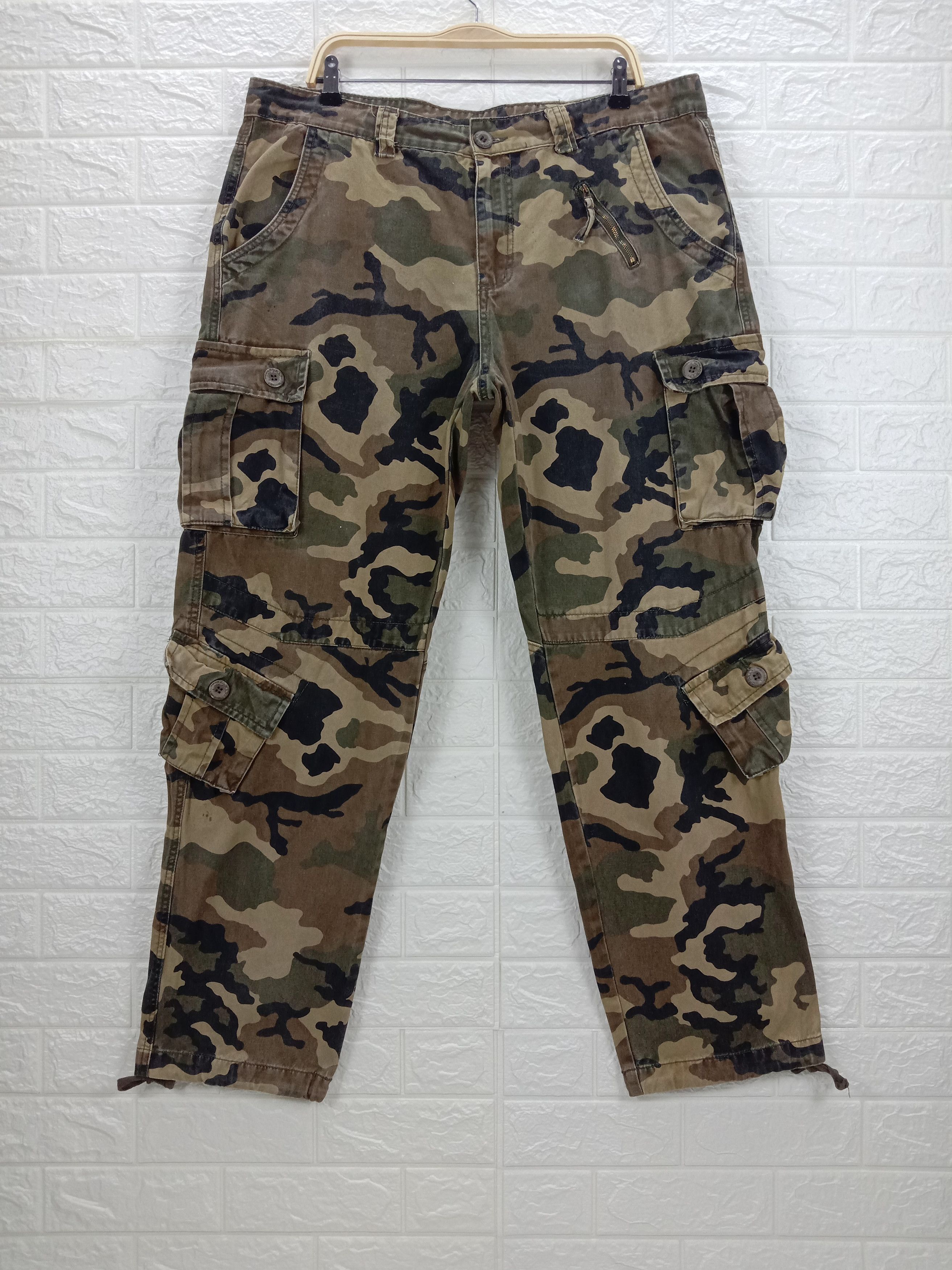 image of Archival Clothing Vintage Camo Mustway Multi Pocket Cargo Pants, Men's (Size 38)