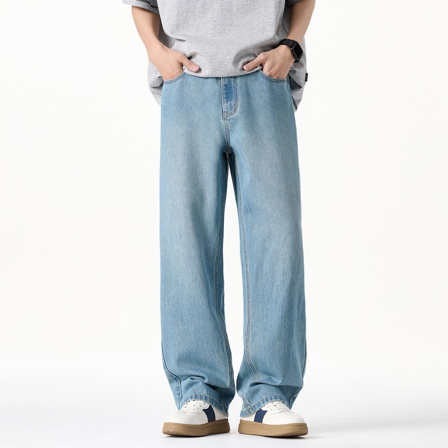 Vintage Men's American Retro Trendy Loose Casual Jeans Size US 32 / EU 48 - 2 Thumbnail
