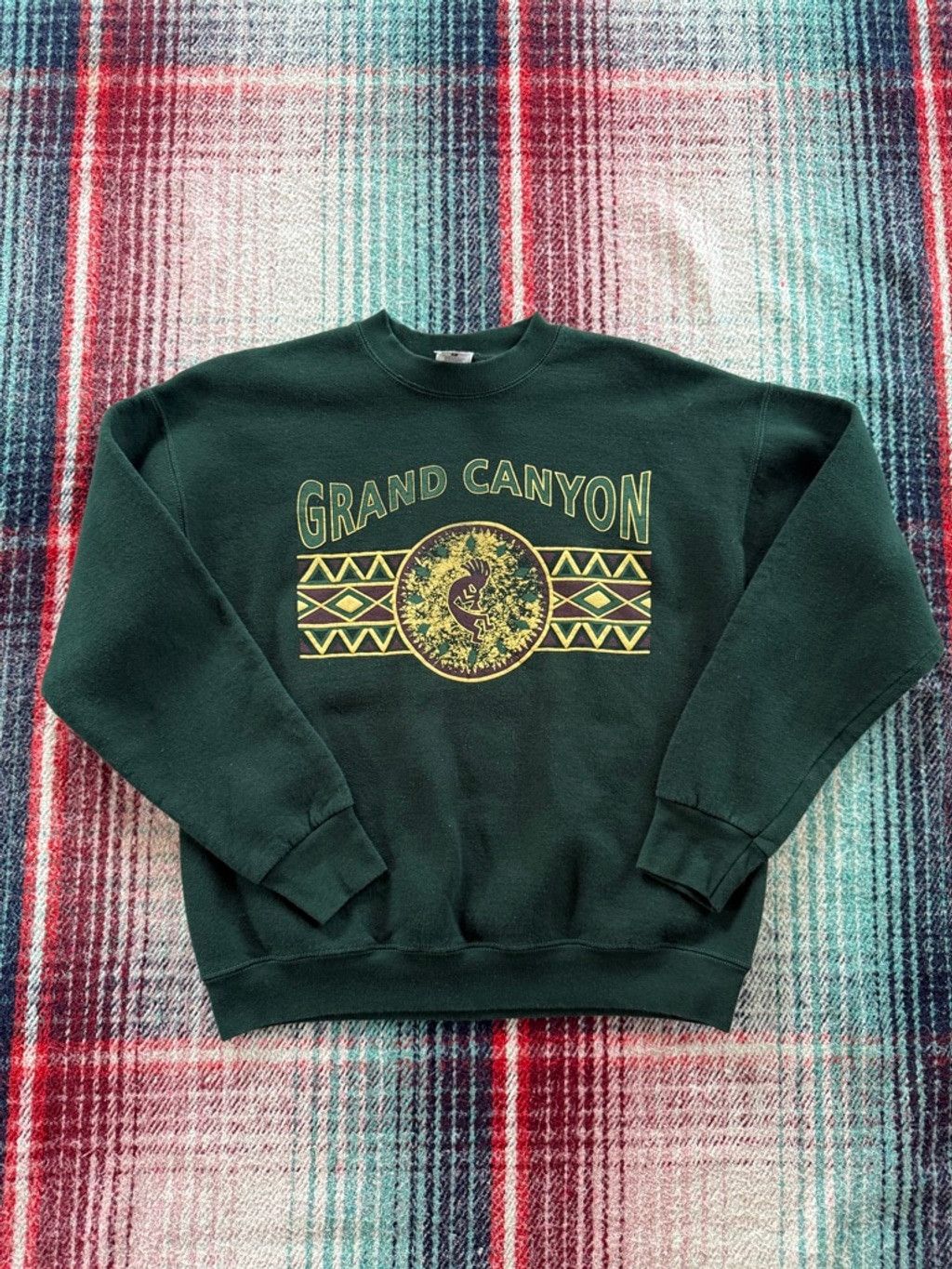 Fruit Of The Loom Vintage Fruit of the Loom Green Grand Canyon Sweatshirt L Size US L / EU 52-54 / 3 - 1 Thumbnail