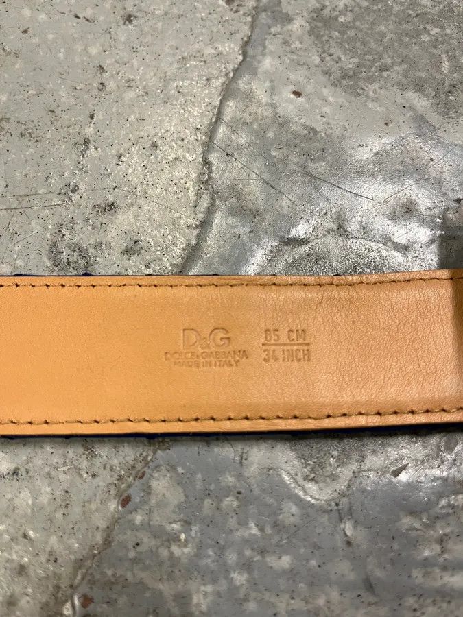 Dolce & Gabbana × Vintage 2000s Dolce & Gabbana Navy Leather Belt Size ONE SIZE - 7 Thumbnail