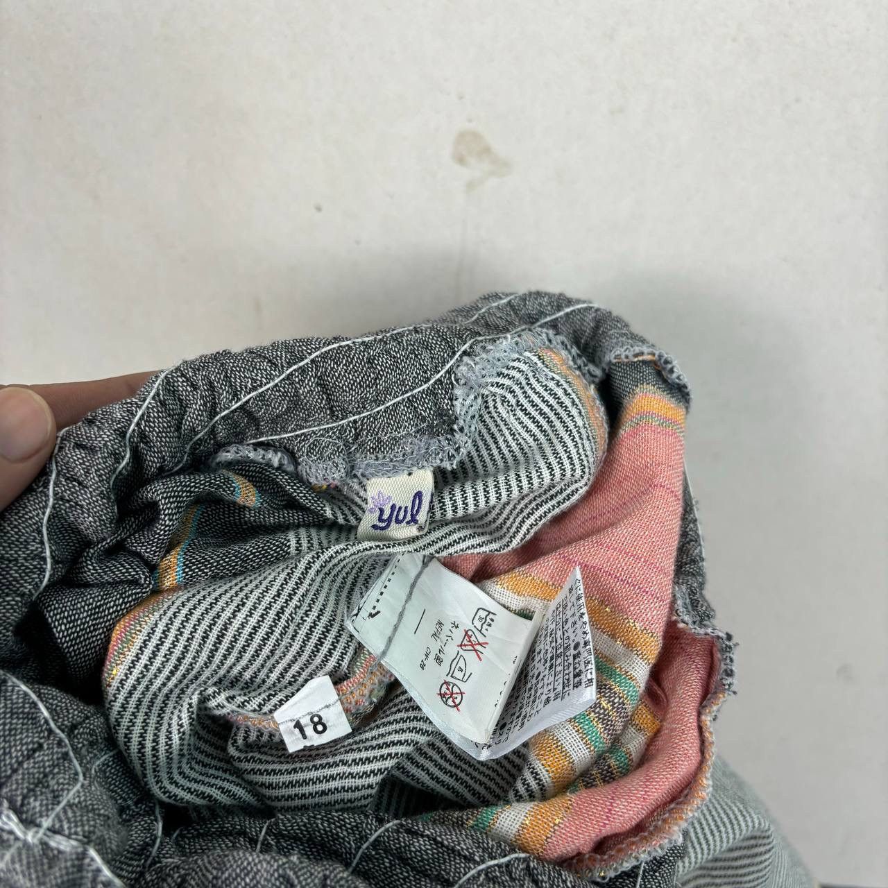 Japanese Brand Avant Garde Yul Japan Multicolor Stripe Harem Cropped Pants Size US 30 / EU 46 - 5 Thumbnail