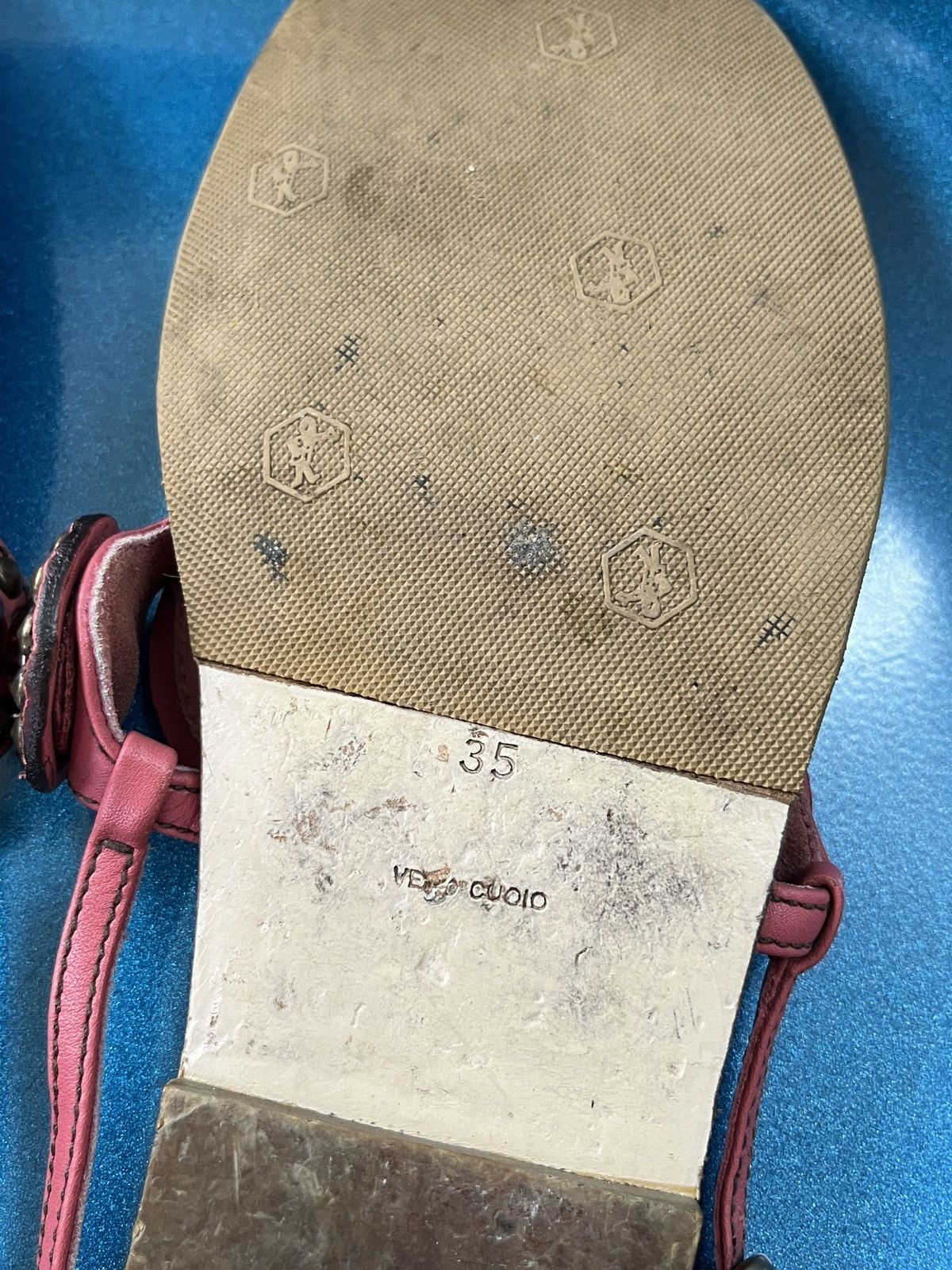 Prada Miu Miu Rare T-Strap Gemstud Leather Sandals Size US 5 / IT 35 - 14 Thumbnail