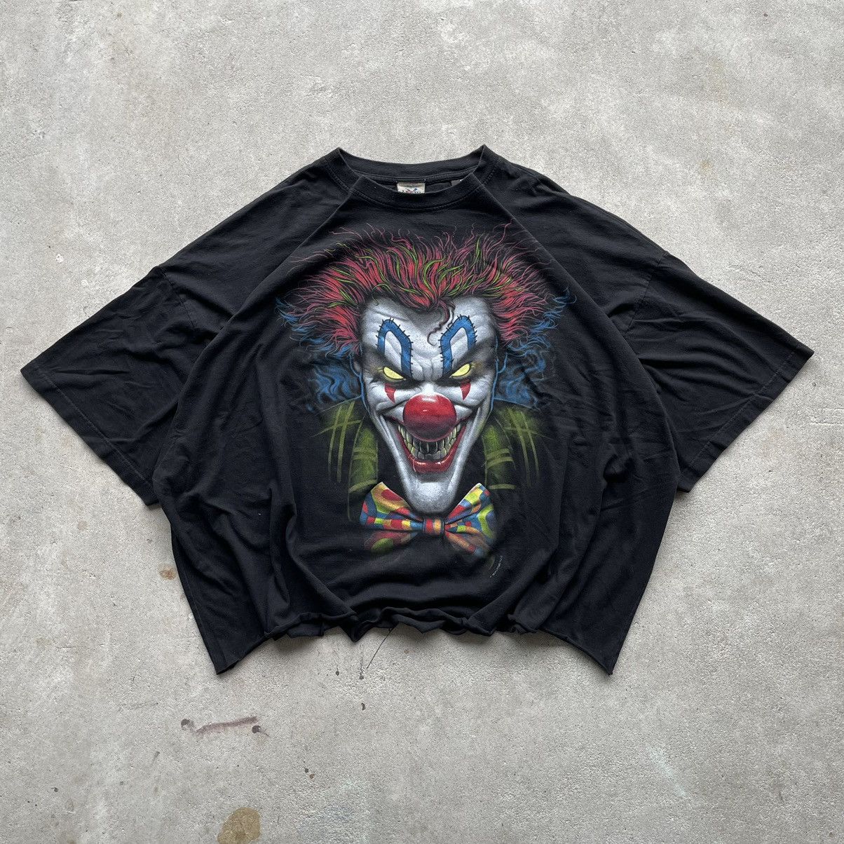 Vintage Vintage Y2k Boxy Cropped Liquid Blue Clown Tee | Grailed