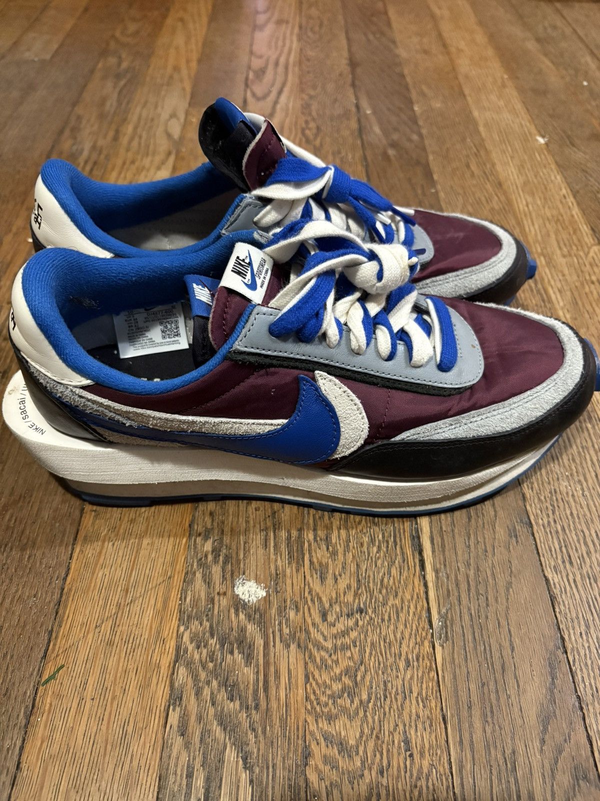 Nike × Sacai × Undercover NIKE SACAI x UNDERCOVER LDWaffle “Night Maroon Team Royal” Size US 10 / EU 43 - 2 Thumbnail