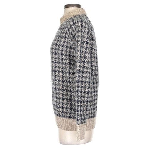 Theory Theory Wool Houndstooth Gray Beige Petite Sweater Size XS / US 0-2 / IT 36-38 - 4 Thumbnail
