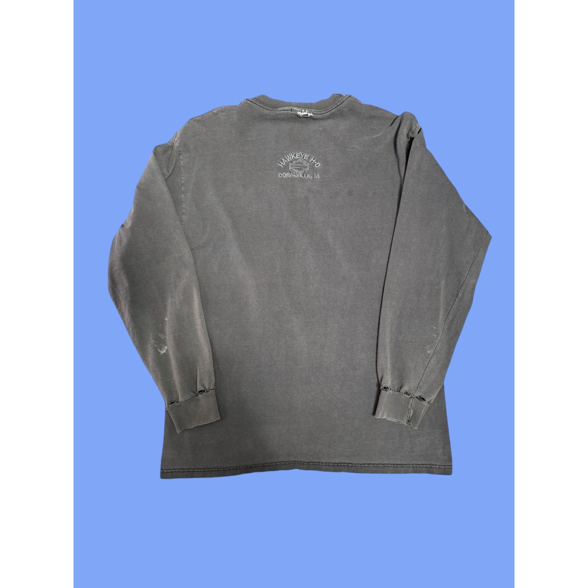 Harley Davidson 90's Harley Davidson Long Sleeve "Hawkeye Coralville, Iowa" Size US XL / EU 56 / 4 - 3 Thumbnail