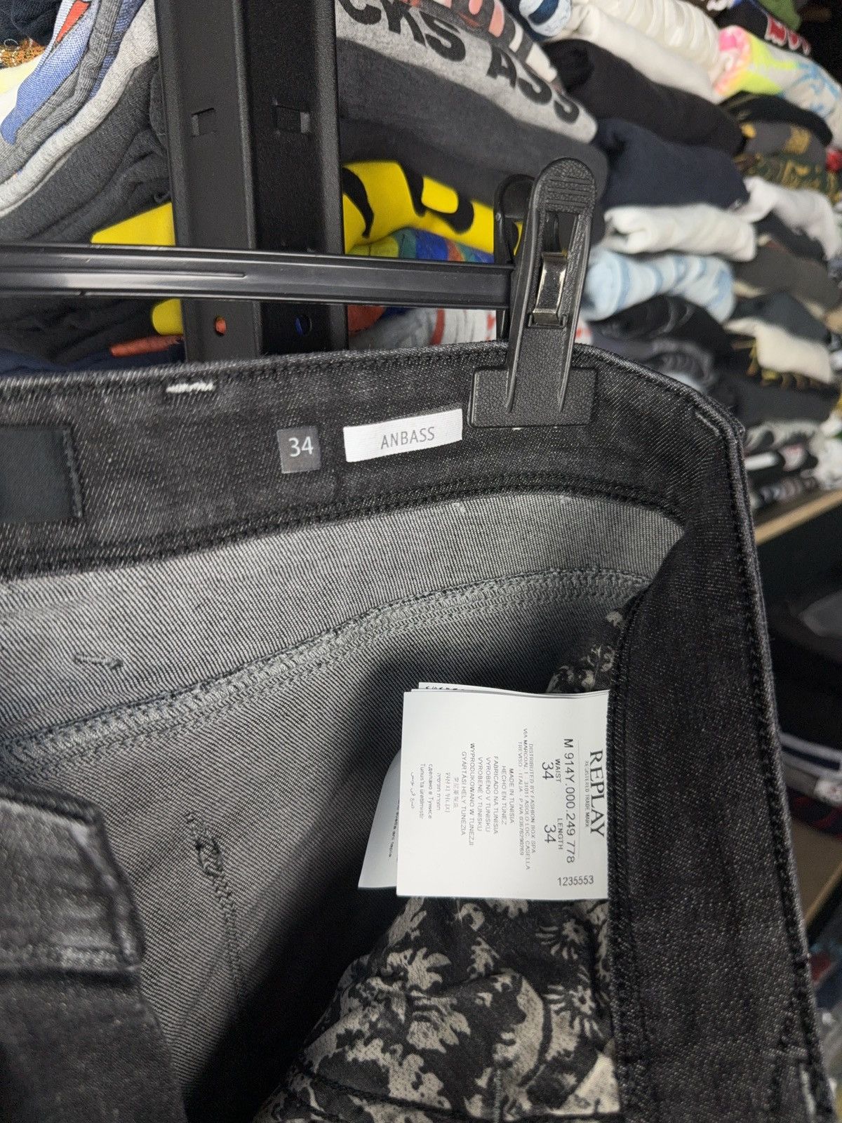 Replay Luxury 00s Replay Black Denim pants Jeans W34 Vintage Italy Size US 34 / EU 50 - 12 Thumbnail