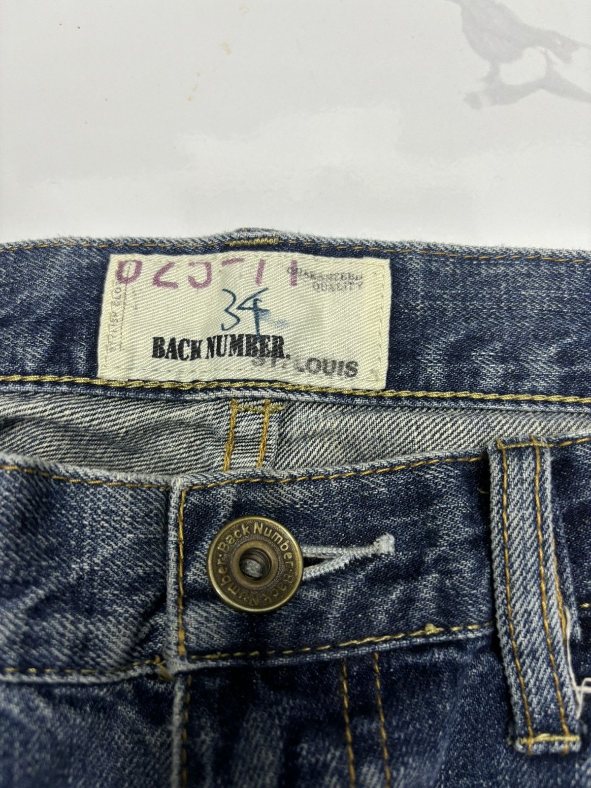 Japanese Brand PATCHWORK BACK NUMBER DISTRESSED DENIM JORTS DENIM Size US 34 / EU 50 - 7 Thumbnail