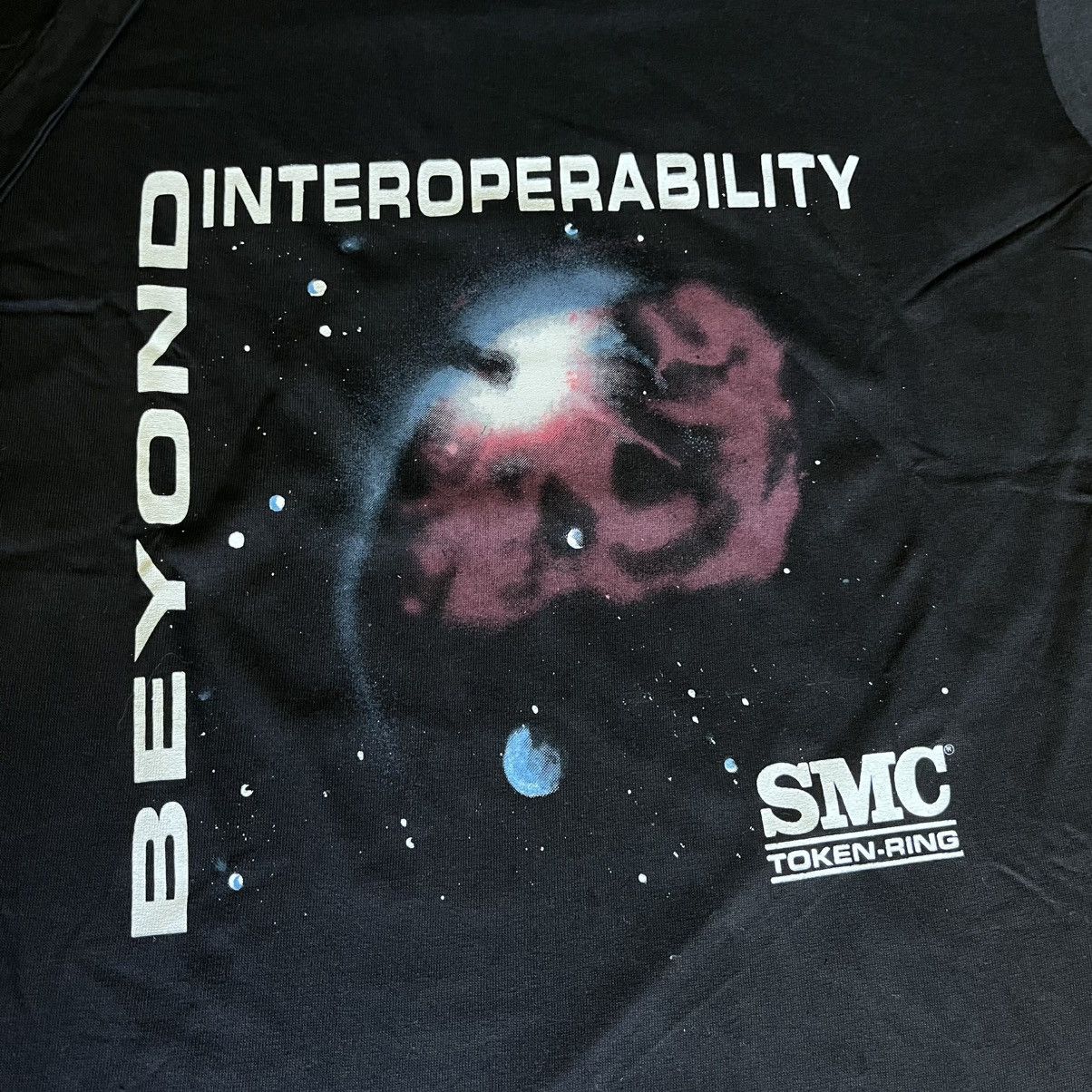 Microsoft × Vintage New Vintage 1990s SMC Token-Ring Galaxy Graphic Logo T Shirt Size US M / EU 48-50 / 2 - 4 Thumbnail