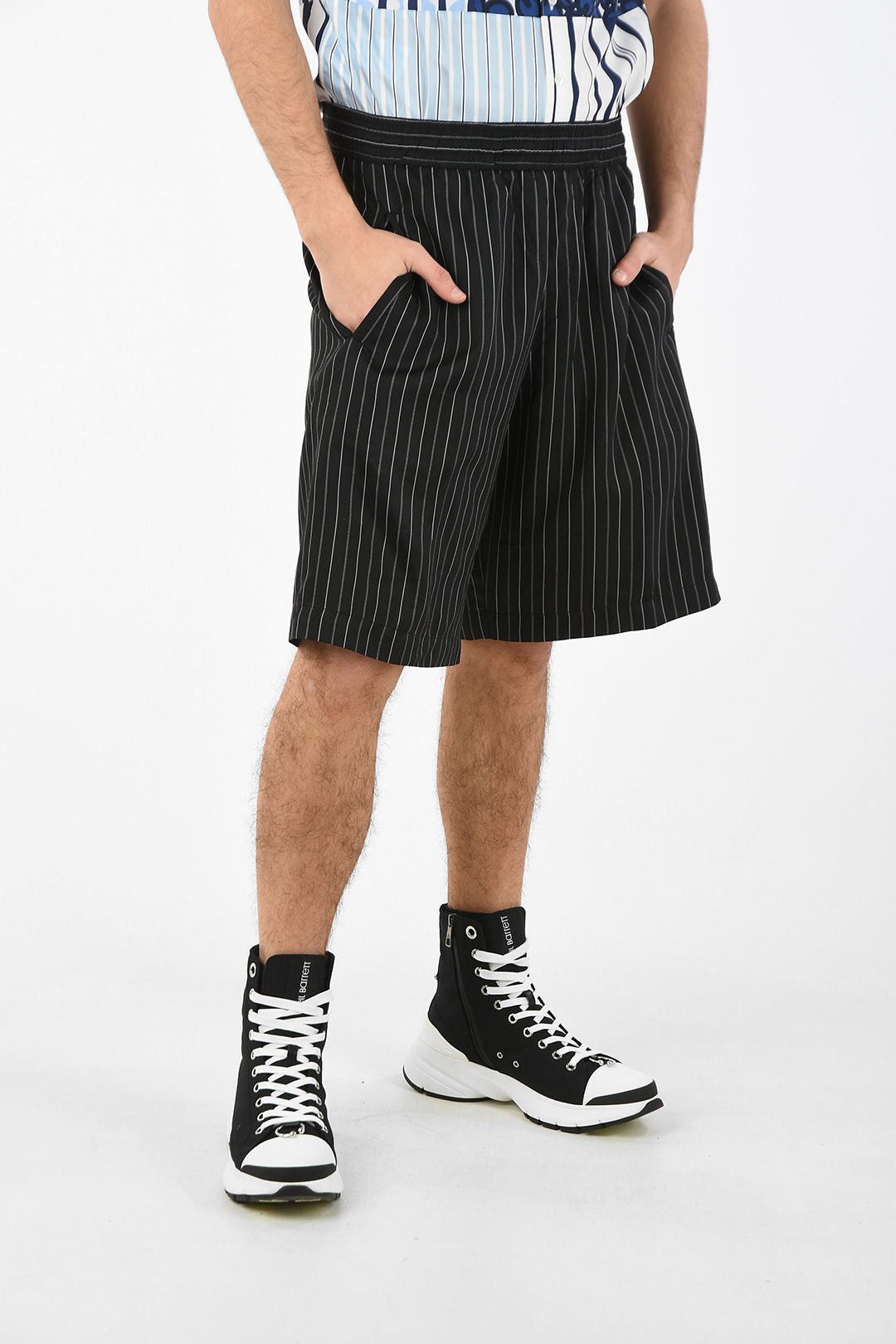 Neil Barrett Pencil-Striped Shorts with Drawstring Waist Size US 31 - 1 Thumbnail