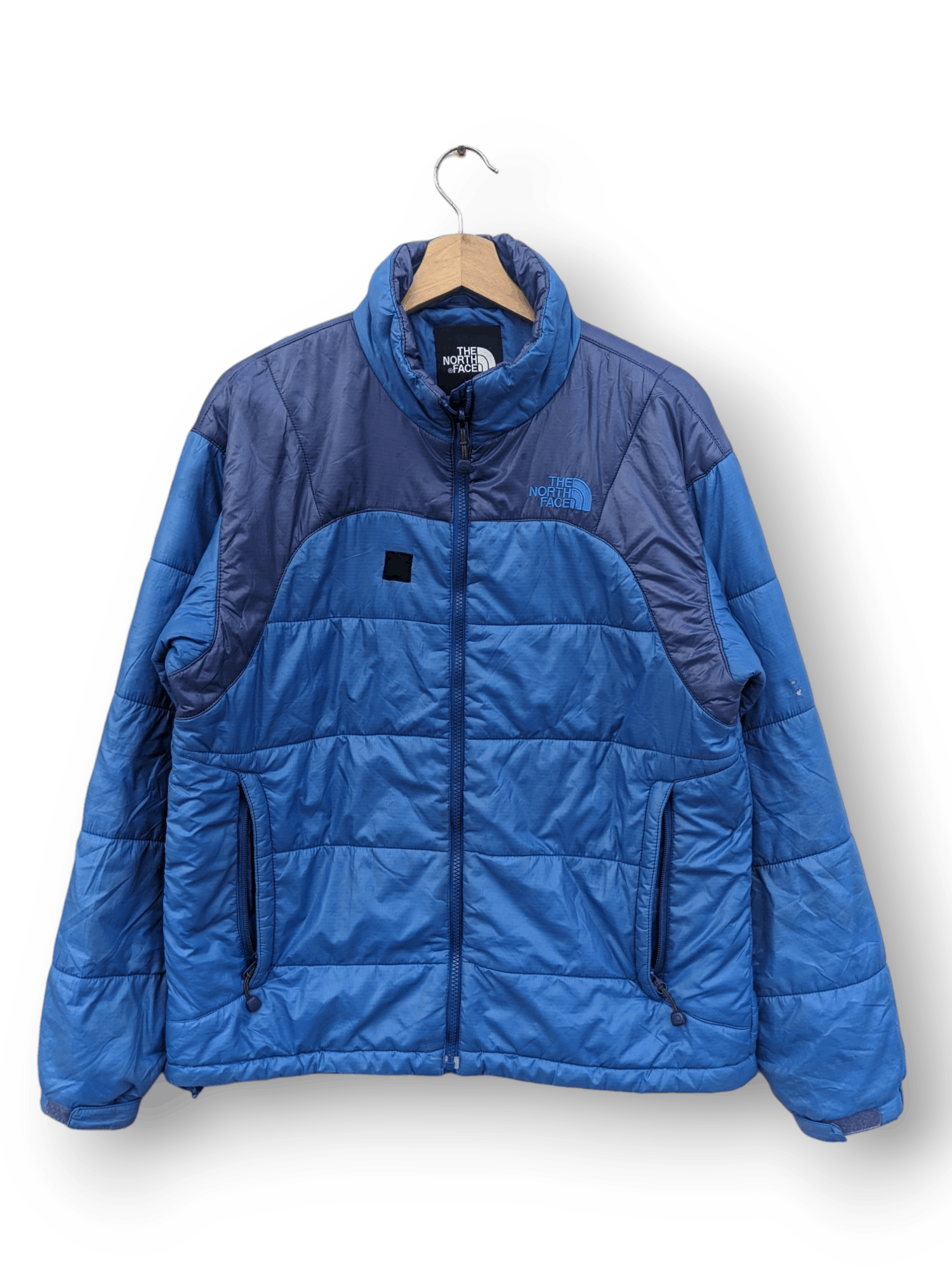 image of The North Face Two Tone Puffer Jacket in Blue, Men's (Size Medium)