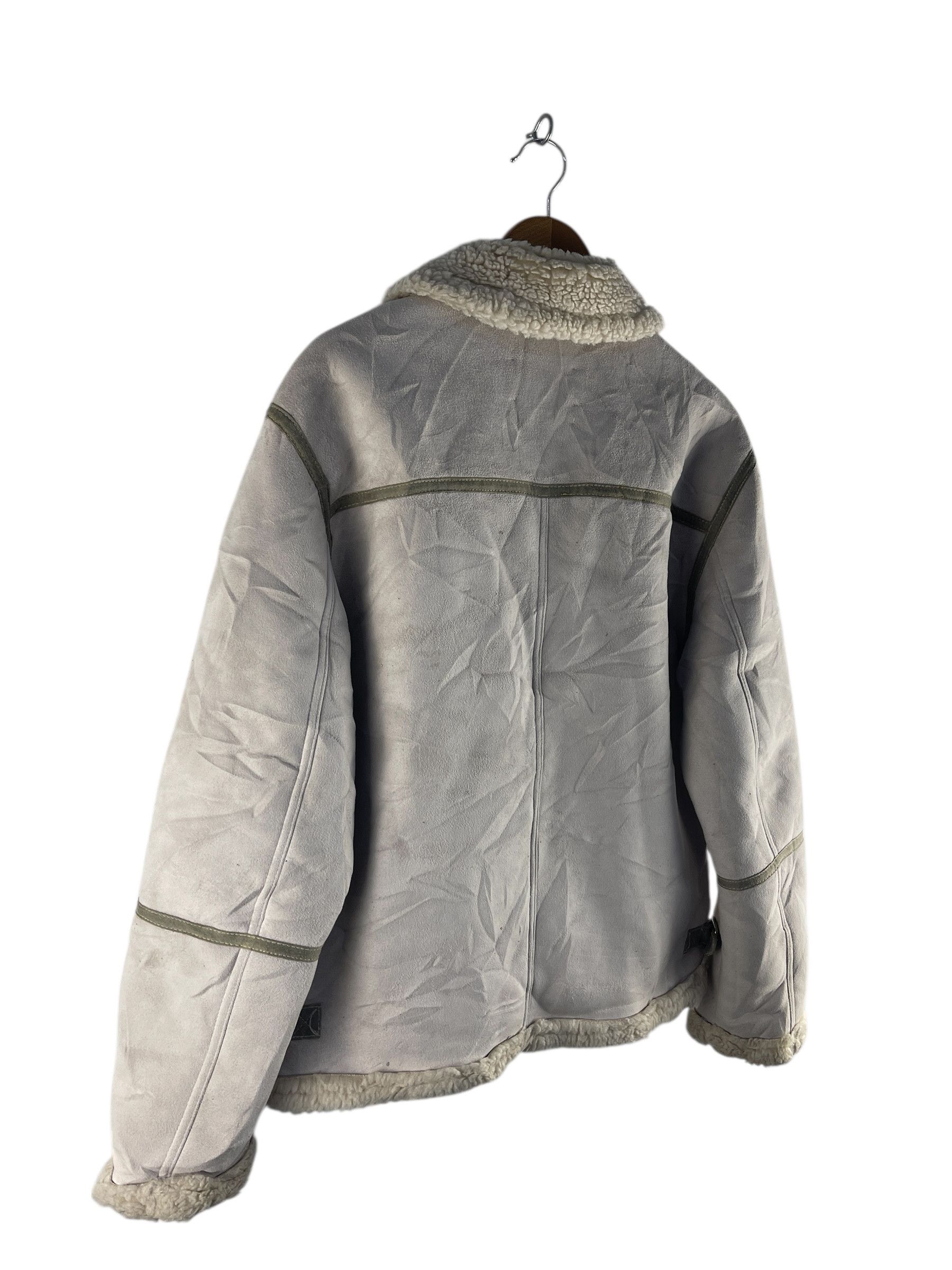 Vivastudio Vivastudio Sherpa Lined Aviator Flight Jacket Grey Shearling Size US L / EU 52-54 / 3 - 6 Thumbnail