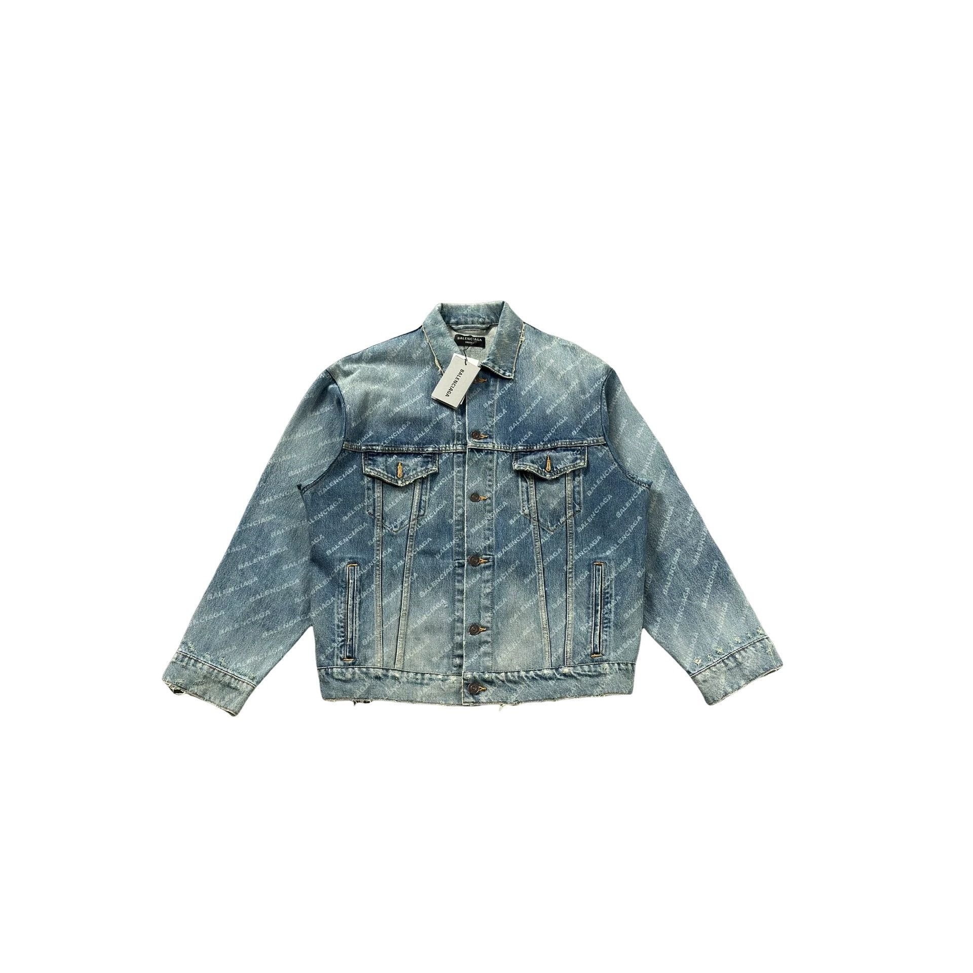 Balenciaga Balenciaga All-over Logo Denim Jacket US XS Size US XS / EU 42 / 0 - 1 Thumbnail