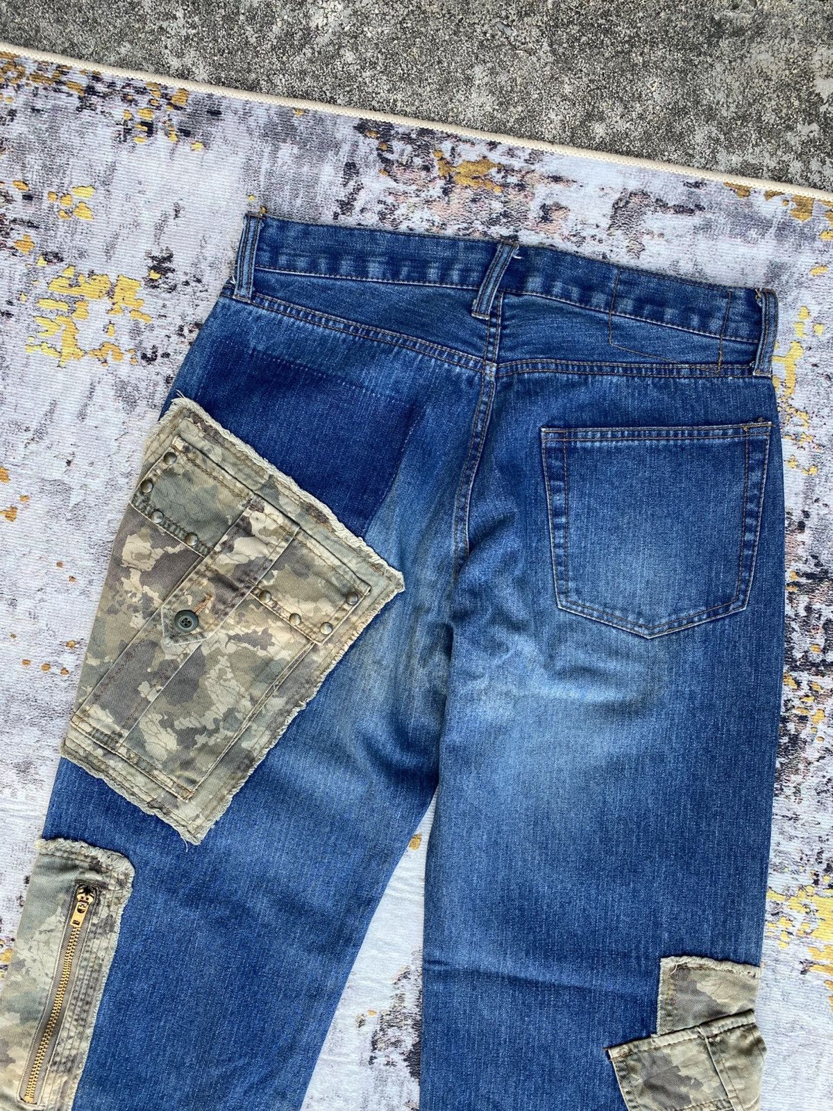 PPFM PPFM patchwork rebuild denim pants camouflage cargo pockets Size US 30 / EU 46 - 8 Thumbnail