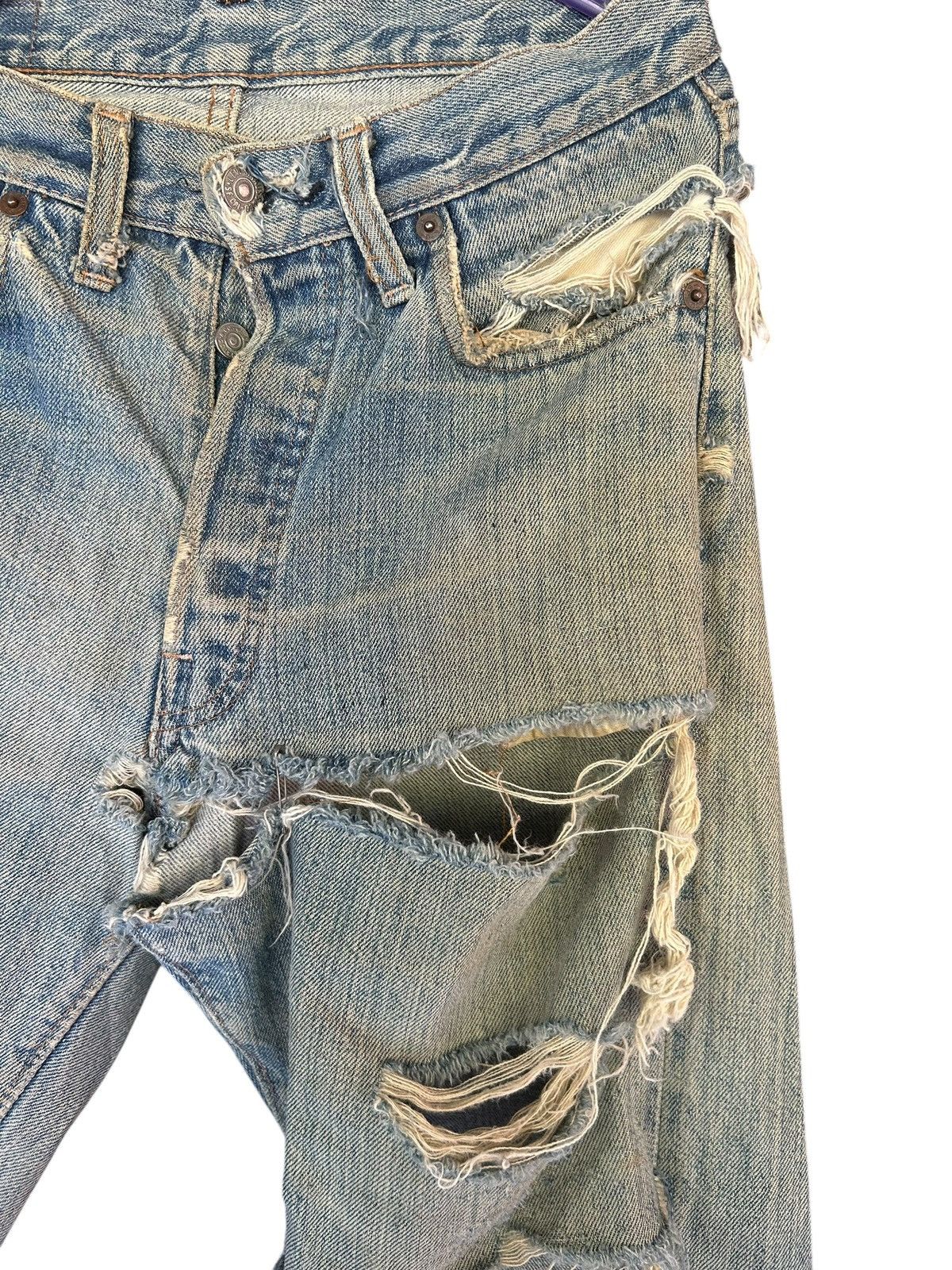 Levi's 60s-70s THRASHED Levi's 6 Selvedge Vintage Denim Jeans Size US 28 / EU 44 - 6 Thumbnail