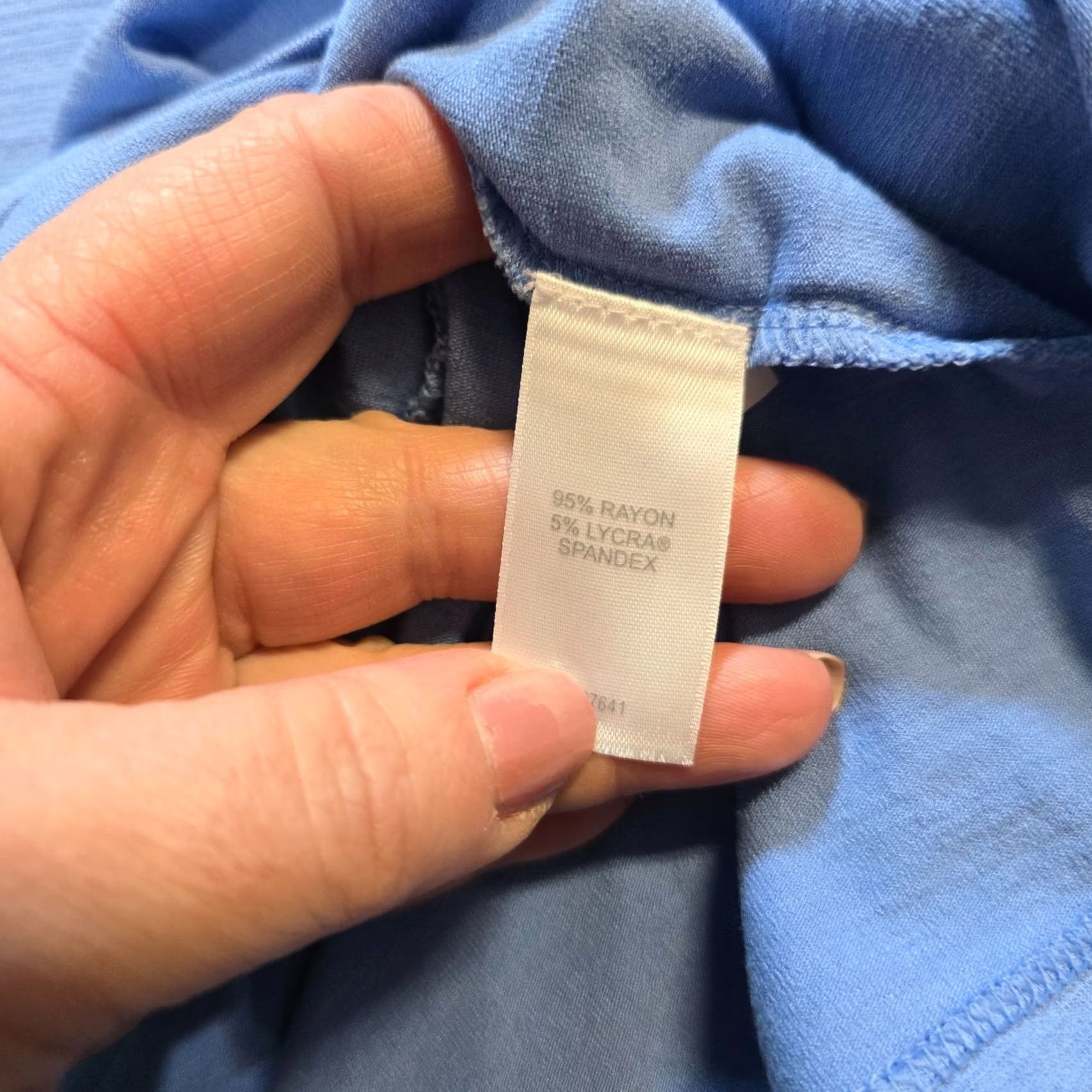 J. Jill J Jill Top Women Size Large Blue Slub Knit Short Sleeve Collared Wearever Casual Shirt Mens? (note: no) Size L / US 10 / IT 46 - 7 Thumbnail