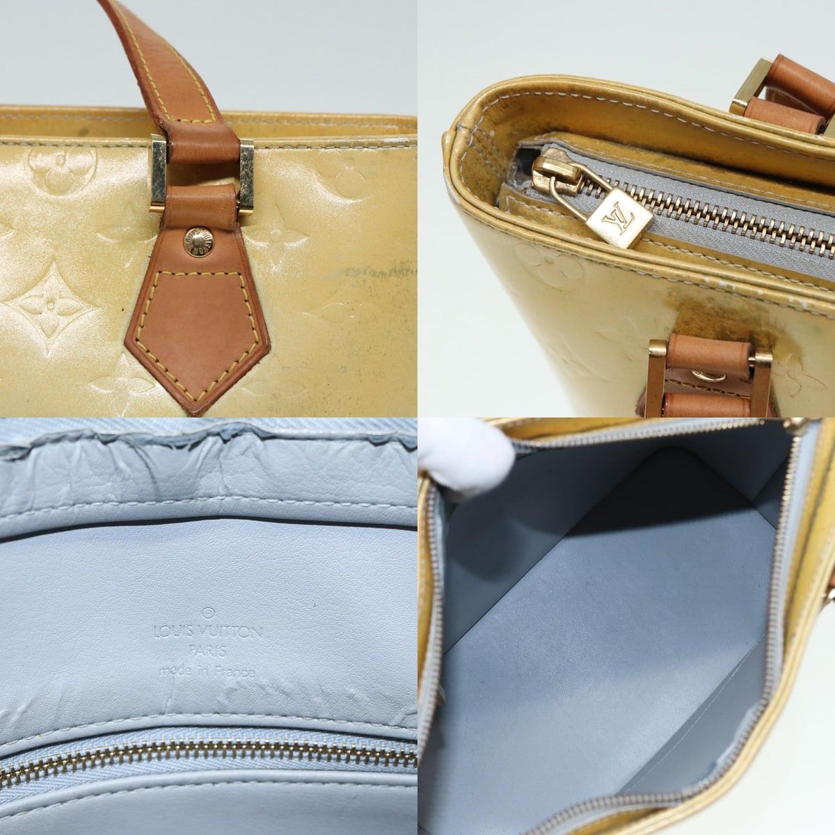 Louis Vuitton LOUIS VUITTON Monogram Vernis Houston Hand Bag Gris M91053 Size ONE SIZE - 11 Thumbnail