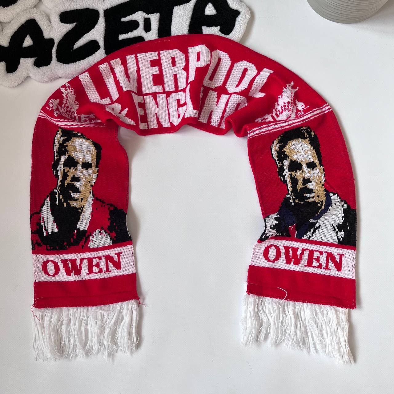 Vintage Liverpool Scarf Michael OWEN Football Soccer Size ONE SIZE - 2 Thumbnail