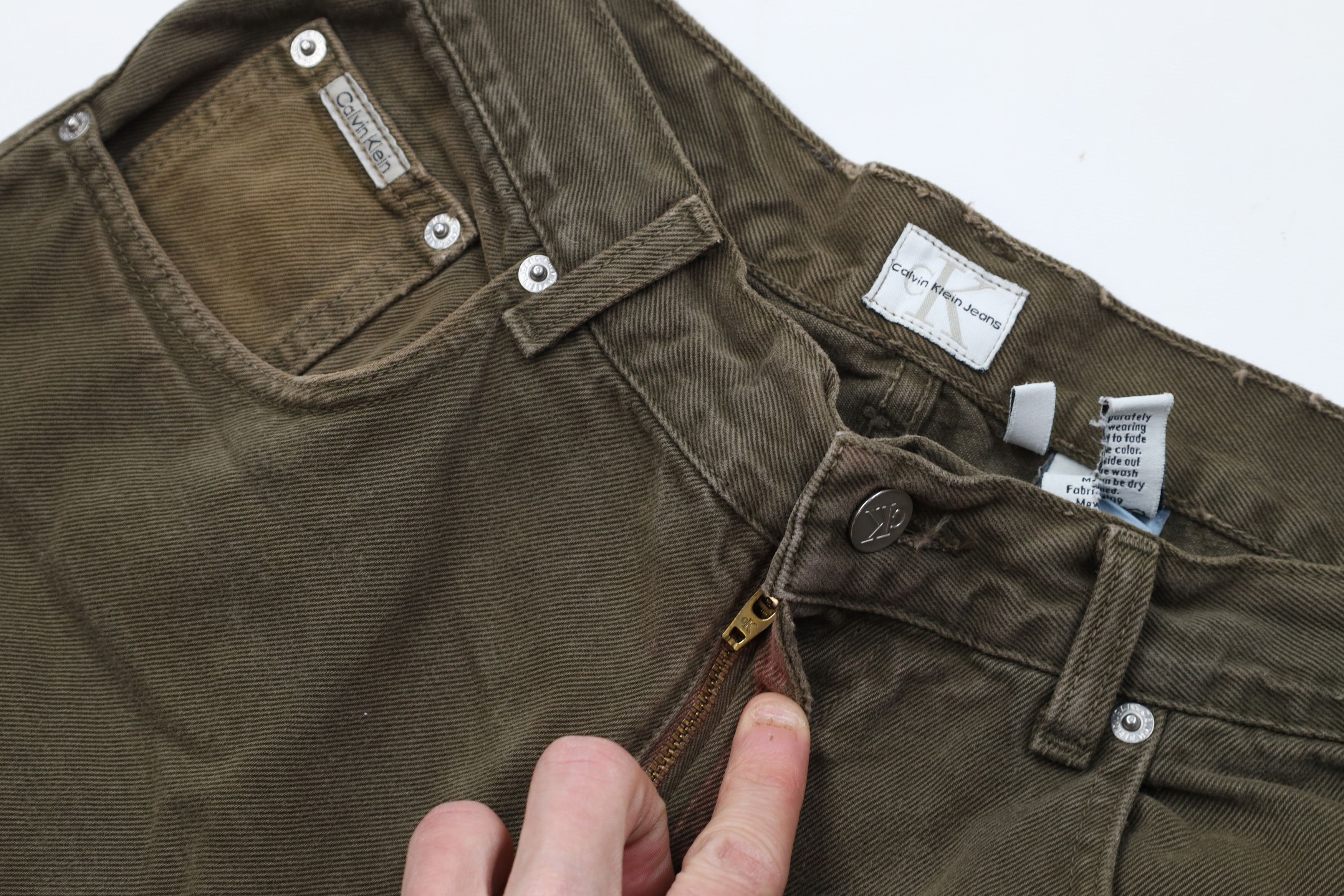 Calvin Klein Vintage 90s Calvin Klein Relaxed Fit Denim Jeans Green Size US 32 / EU 48 - 9 Thumbnail