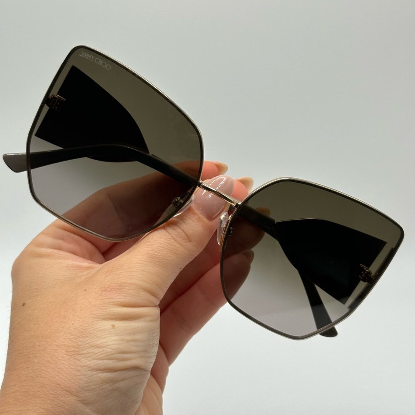 Jimmy Choo NEW JIMMY CHOO River/S 763 Gold Oversized Women Sunglasses Size ONE SIZE - 9 Thumbnail