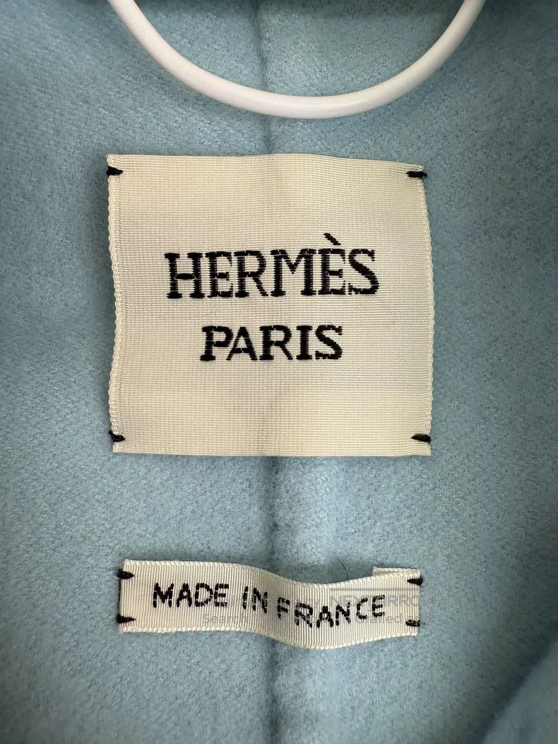 Hermes Hermes Blue Cashmere Collar Coat Size XXS / US 00 / IT 34 - 4 Thumbnail