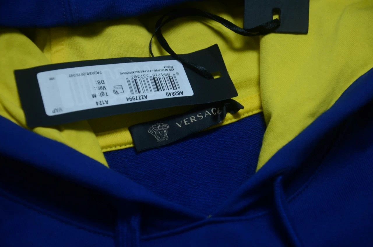 Versace VERSACE Oversized Blue Big Logo Hoodie M Size US M / EU 48-50 / 2 - 5 Thumbnail