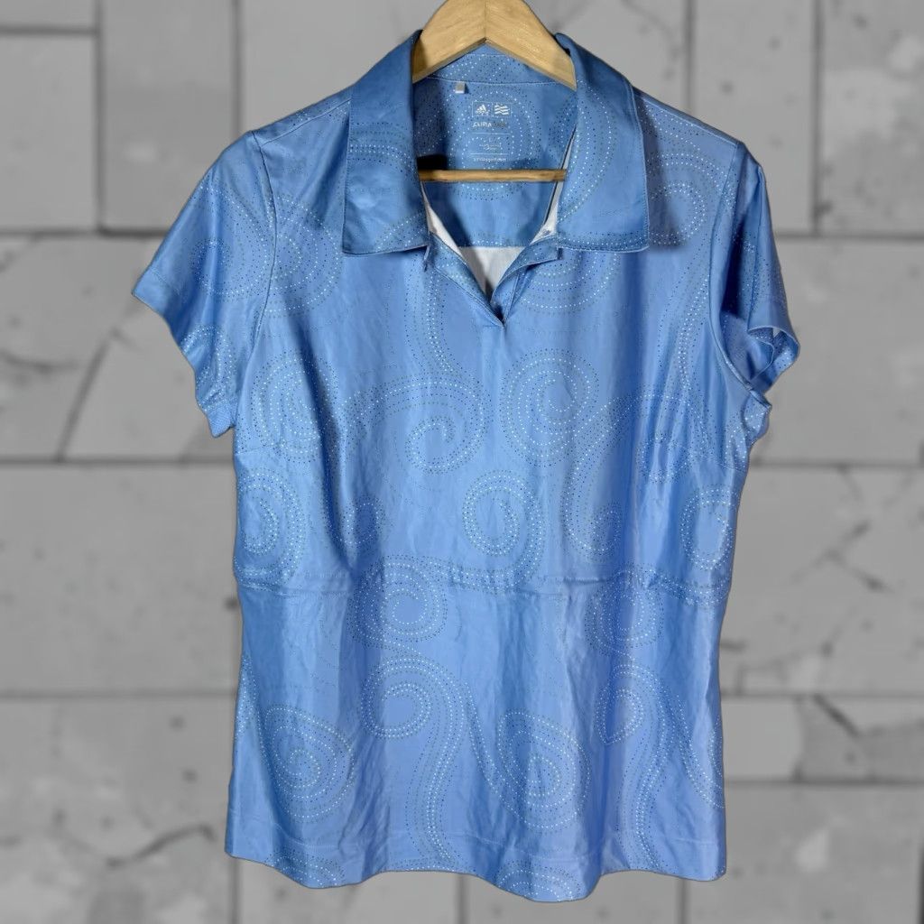 Adidas VINTAGE Adidas Climacool Women's Golf Polo Shirt Athletic Fit Size L Blue Activewear Size L / US 10 / IT 46 - 1 Thumbnail