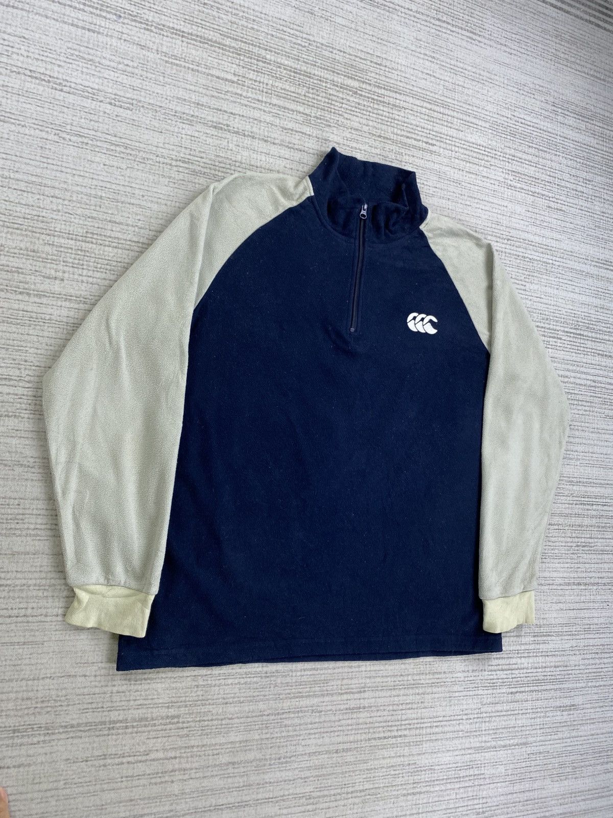 Canterbury of New Zealand × Vintage Vintage Canterbury Embroidered Logo Fleece Half Zipper Shirt Size US XL / EU 56 / 4 - 3 Thumbnail