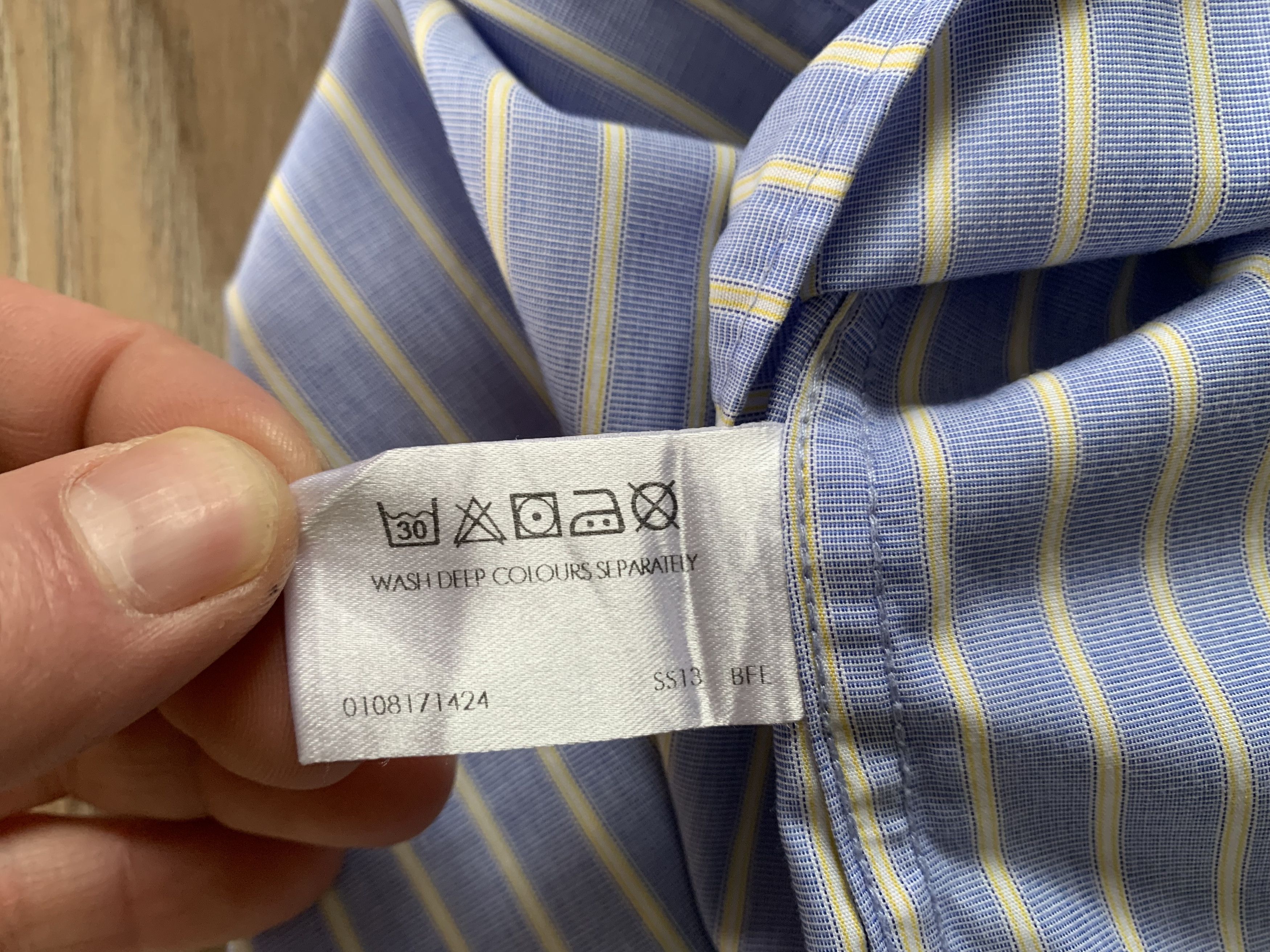 Austin Reed Austin Reed Blue & White Stripe Cotton Dress Shirt Size US L / EU 52-54 / 3 - 8 Thumbnail