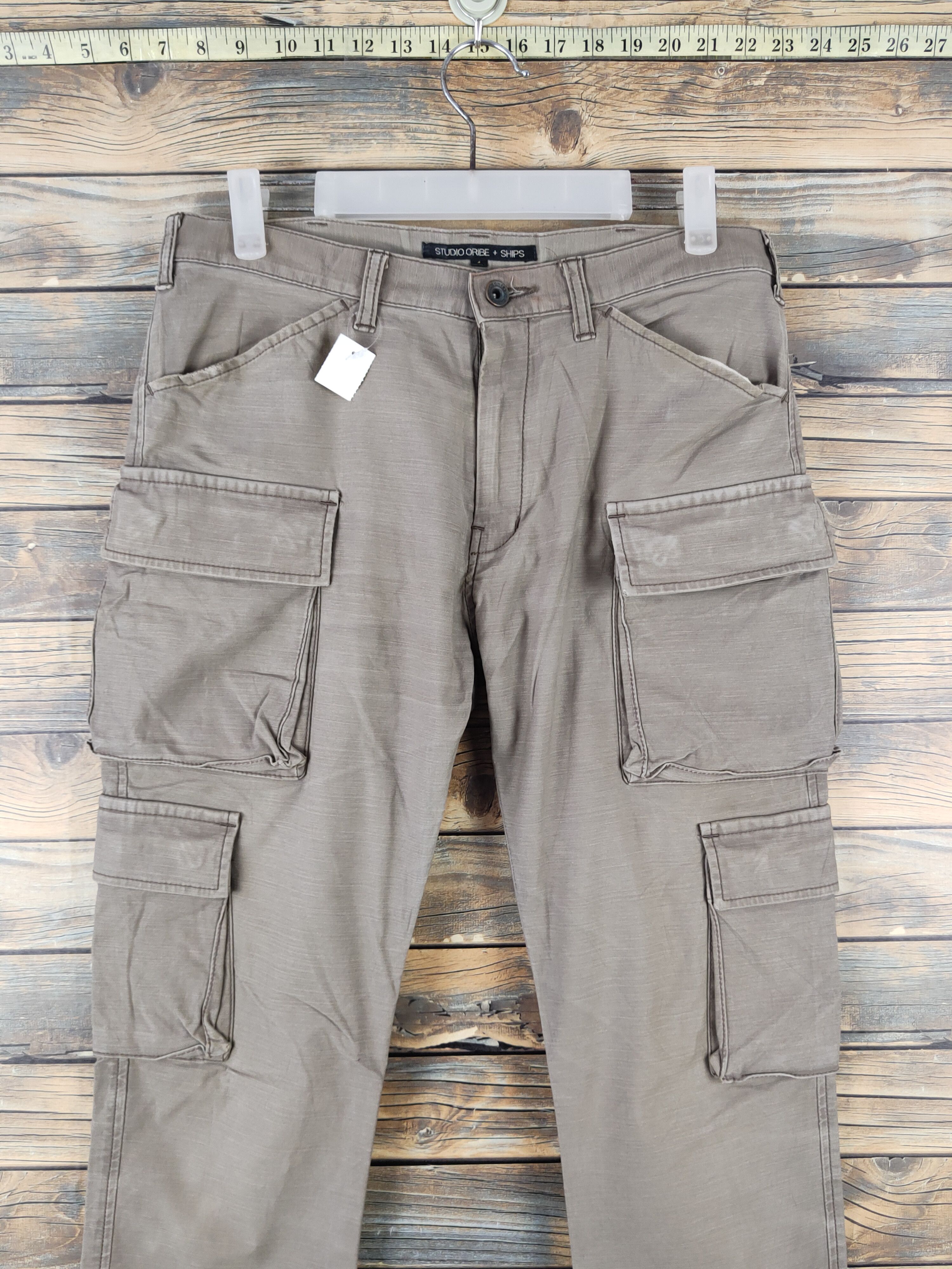 SHIPS DL Studio Oribe Olive Multipocket Cargo Pants #1940 Size US 30 / EU 46 - 2 Thumbnail