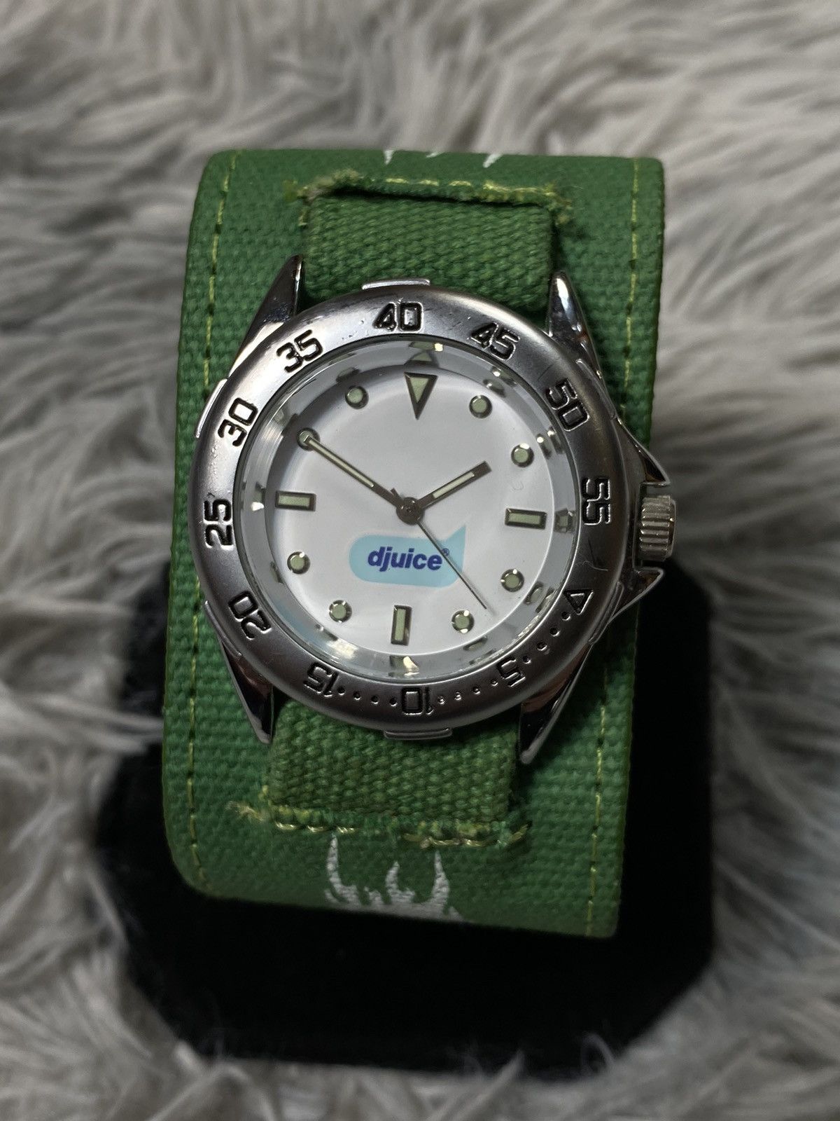 Jewelry × Vintage Vintage Djuice Promo Watch Green Canvas Strap Japanese Brand Size ONE SIZE - 3 Thumbnail
