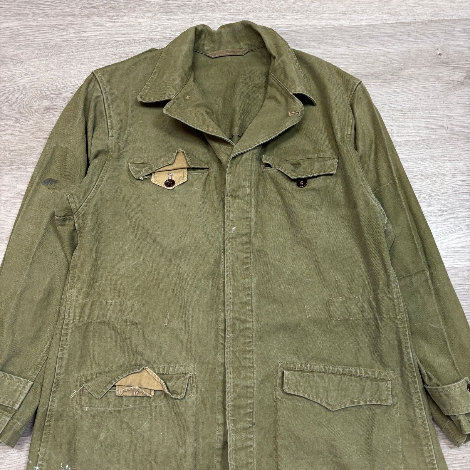 Vintage Vintage 50s French M47 Army Military Field Jacket Mens 4C XL Size US XL / EU 56 / 4 - 2 Thumbnail