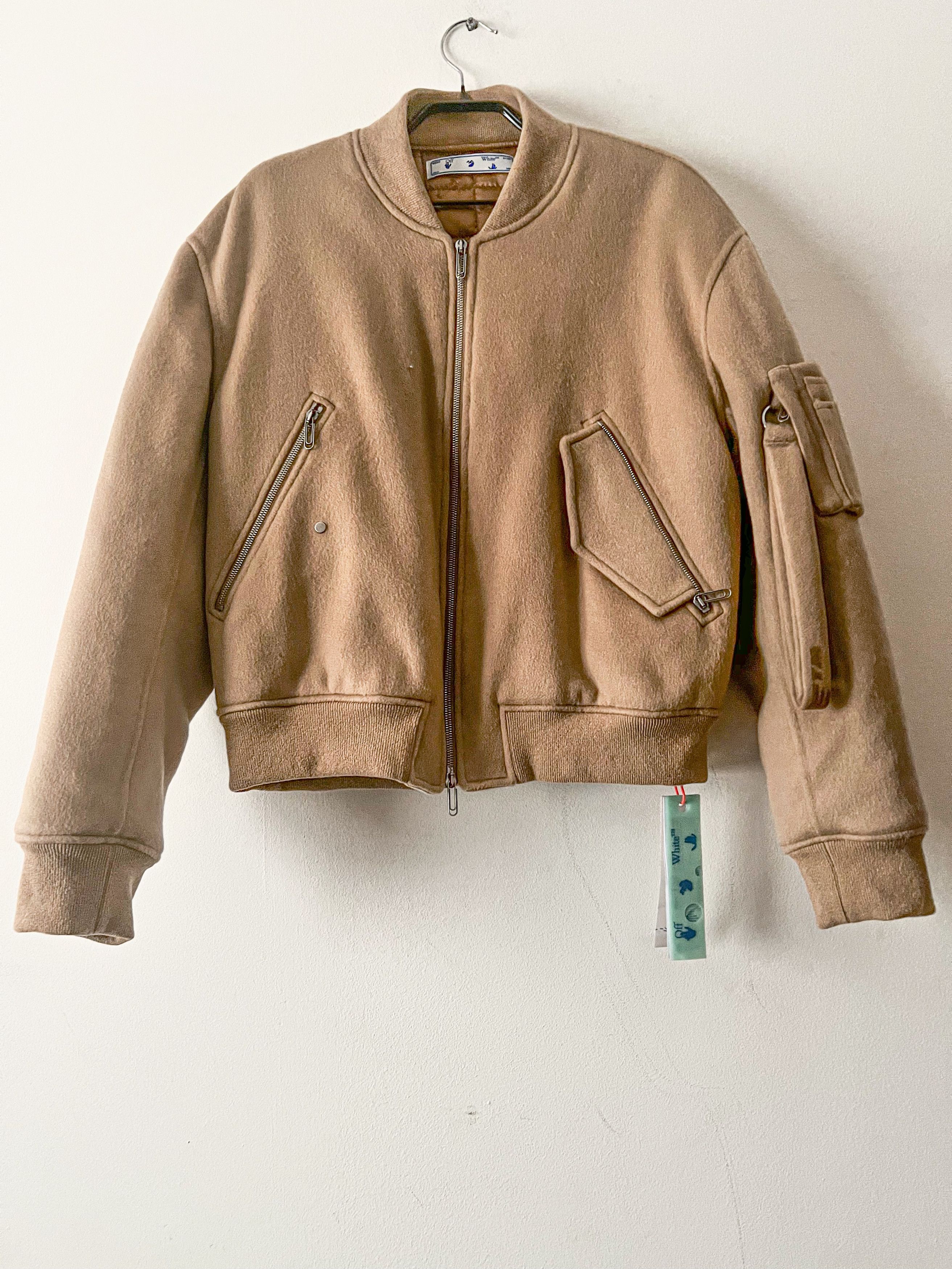 Off-White Retail $4000 Cashmere Bomber Sz. 50 EU. Camel Size US M / EU 48-50 / 2 - 3 Thumbnail