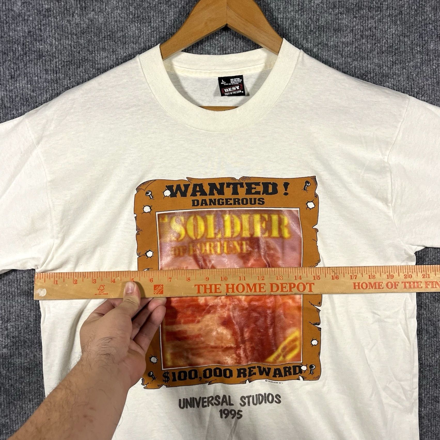 Vintage VINTAGE 1995 Universal Studios Wanted Poster Mens T-Shirt L White Stitch Short Sleeve Large Single Stitched Size US L / EU 52-54 / 3 - 5 Thumbnail