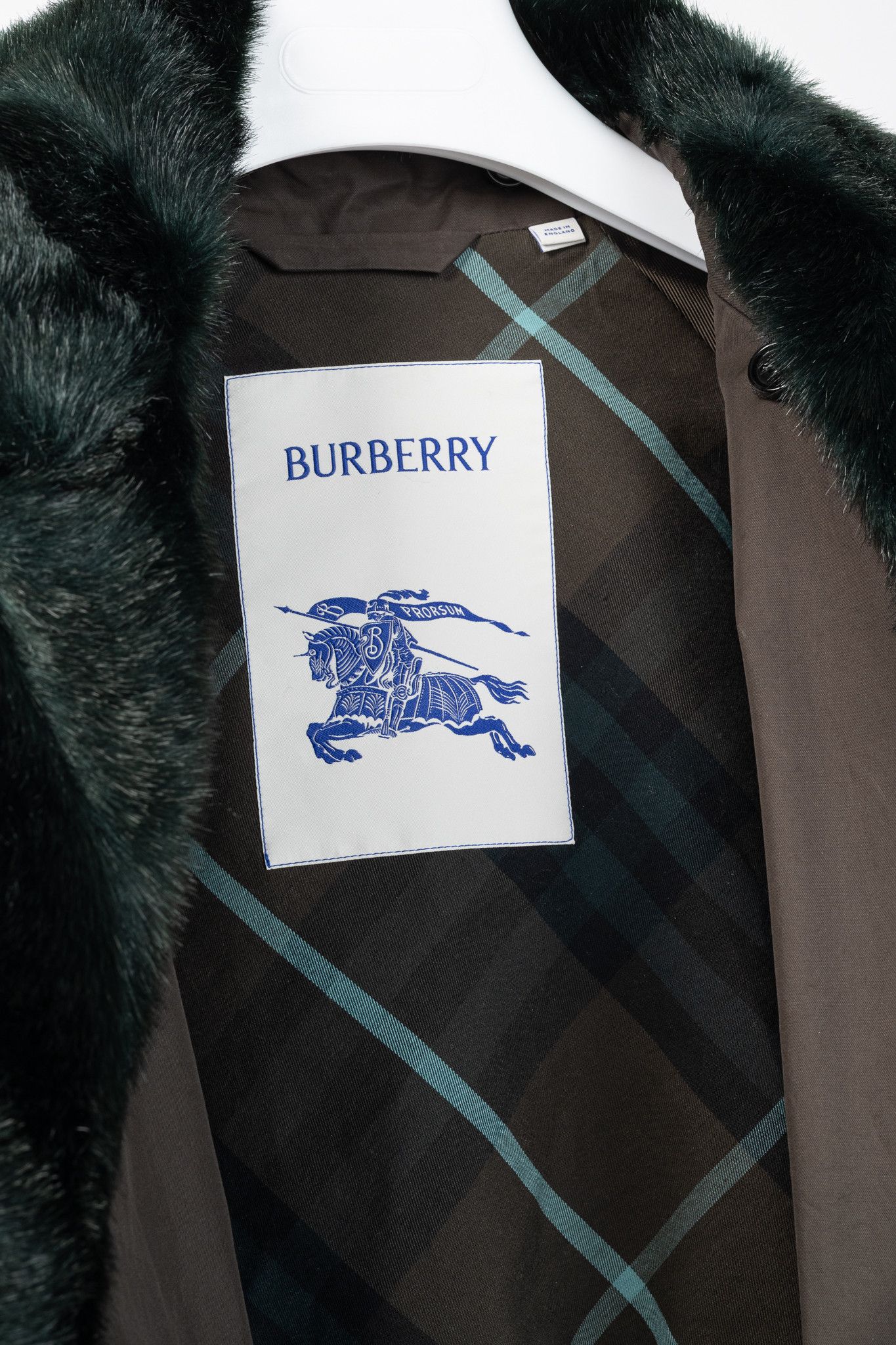 Burberry Burberry Kennington 'Otter' Cotton Fur-Trim Long Trench Coat Size XL / US 12-14 / IT 48-50 - 4 Thumbnail