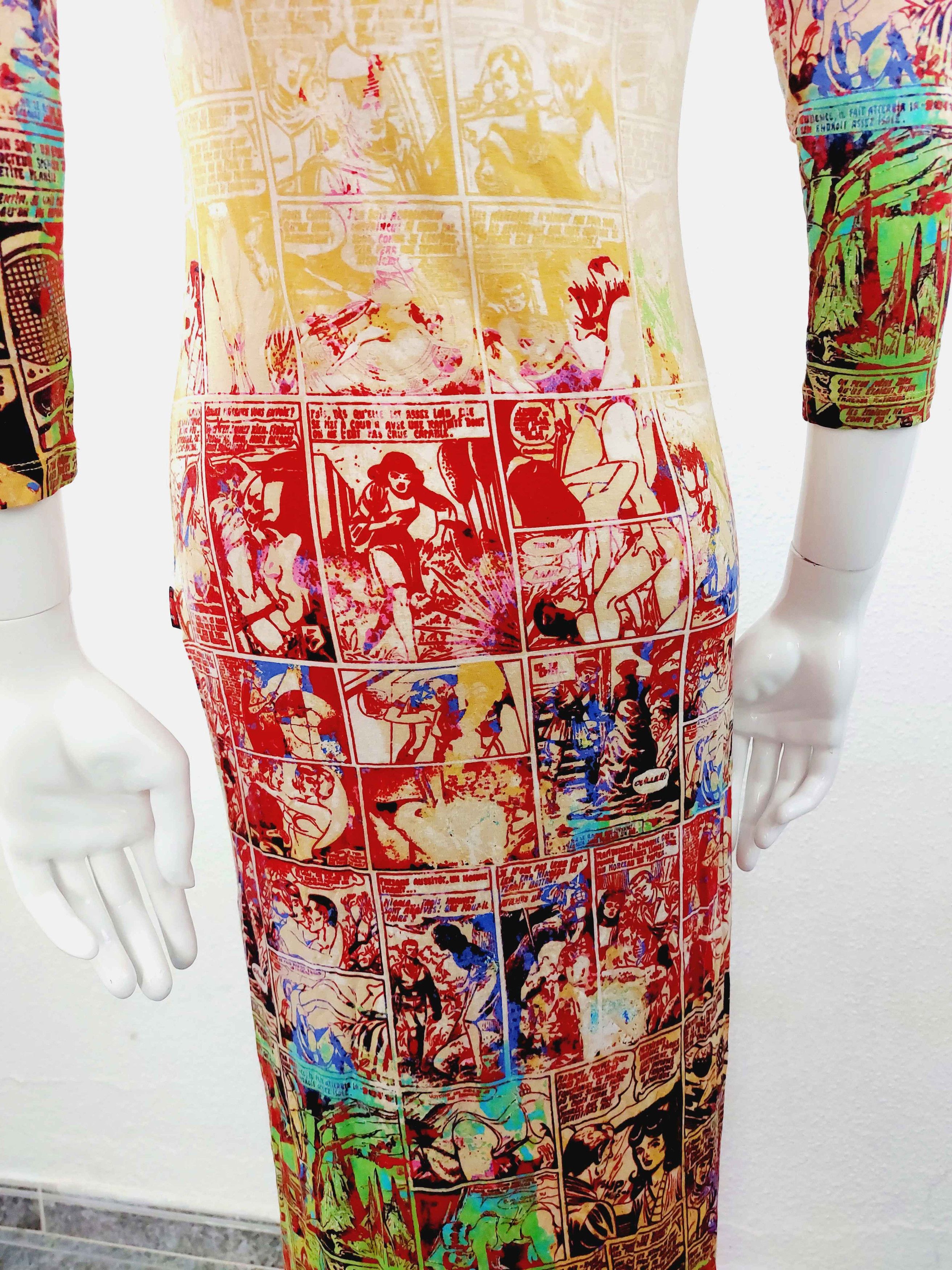 Jean Paul Gaultier Jean Paul Gaultier JPG F/W 1995 Safe Sex Comic Maxi Dress Size M / US 6-8 / IT 42-44 - 13 Thumbnail